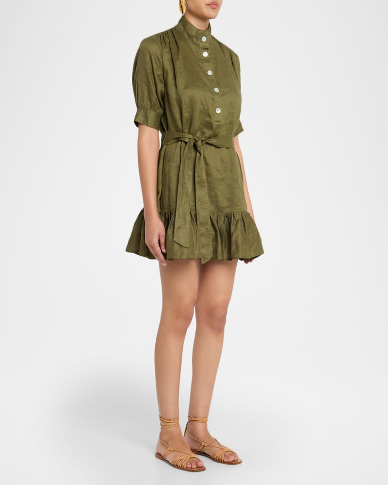 Kaidin Belted Linen Mini Dress 4
