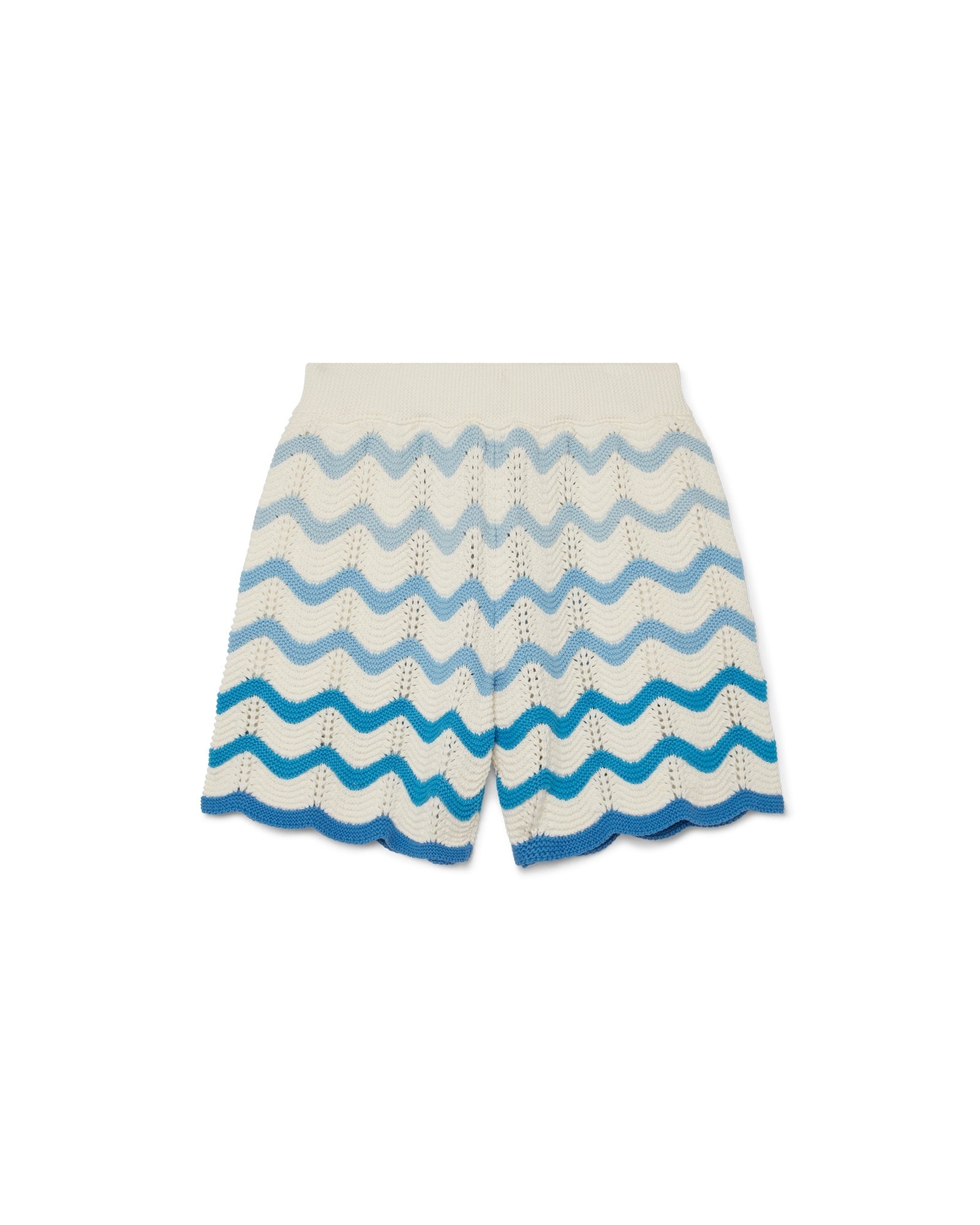 Blue Gradient Crochet Shorts - 1