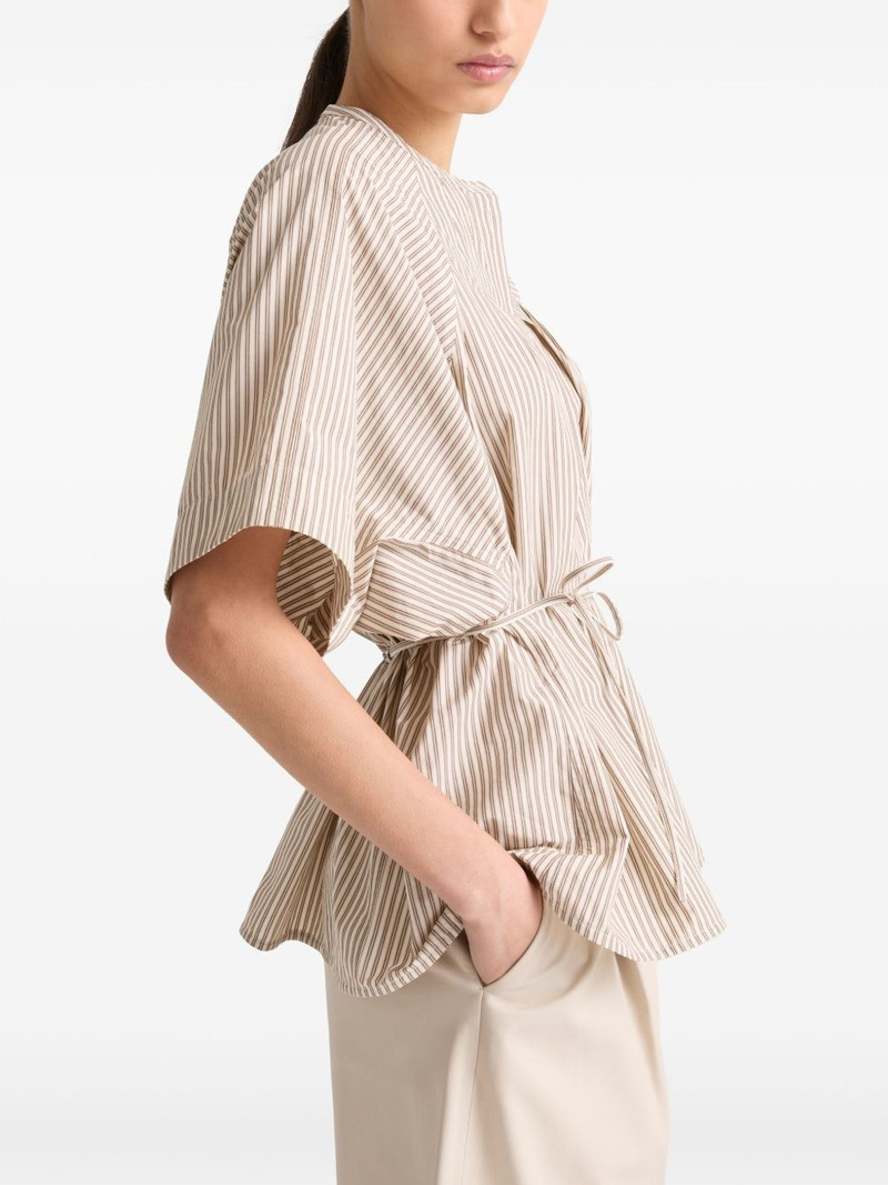 striped pleated poplin shirt 3