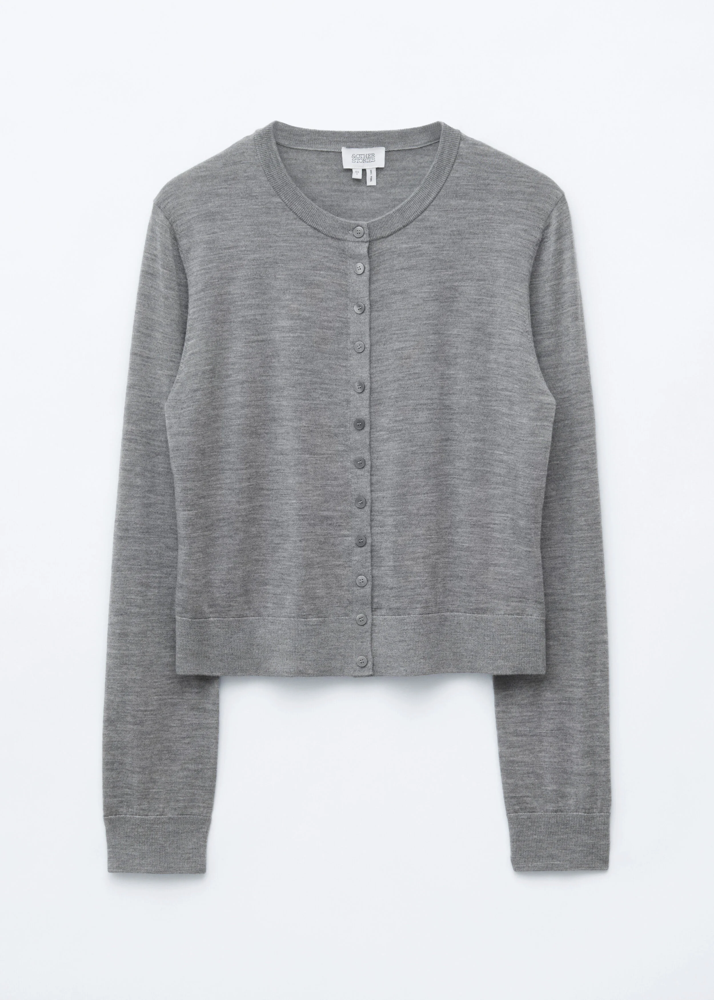 Plain-Knit Wool Cardigan - 1