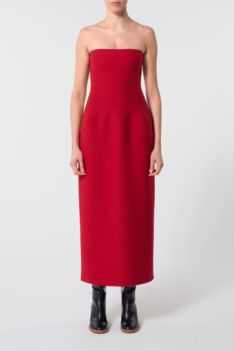 GABRIELA HEARST Immanuel Knit Dress in Scarlet Red Merino Wool outlook