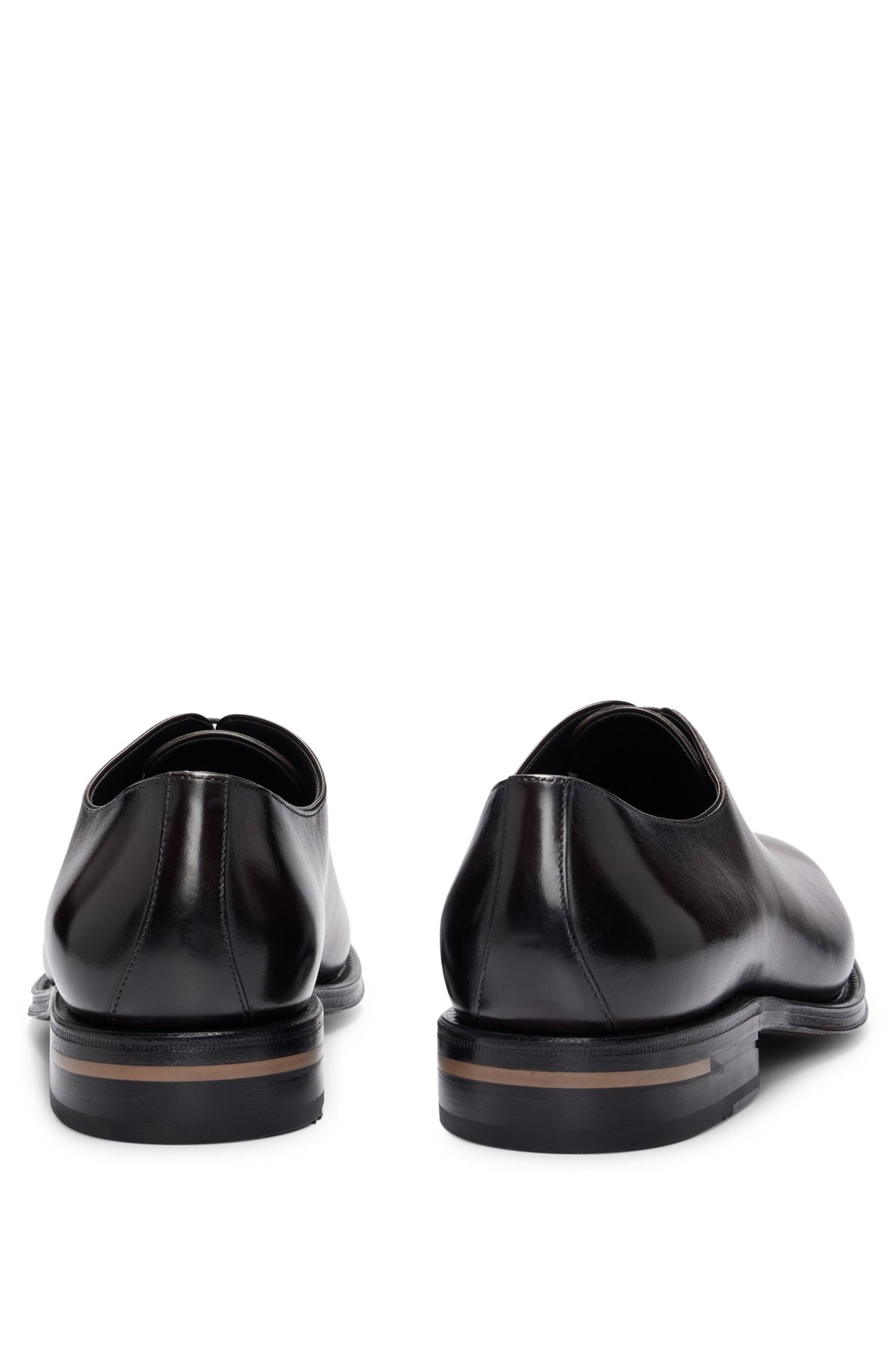 LEATHER OXFORD SHOES WITH BURNISHED EFFECT - 5