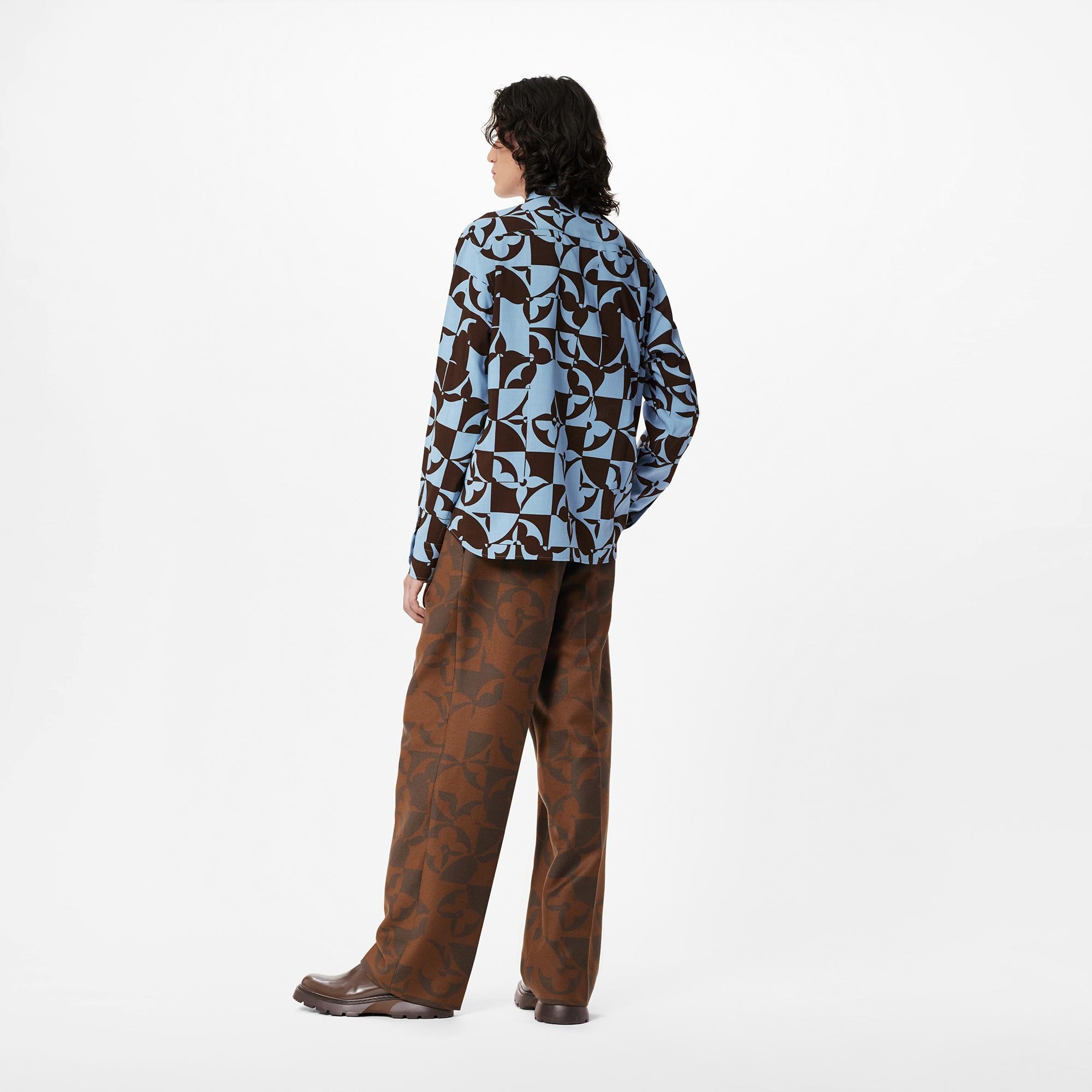 Monogram Flowers Light Long Sleeve Flannel Shirt - 5
