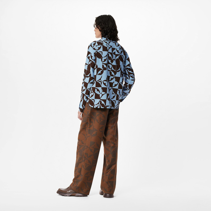 Monogram Flowers Light Long Sleeve Flannel Shirt 5