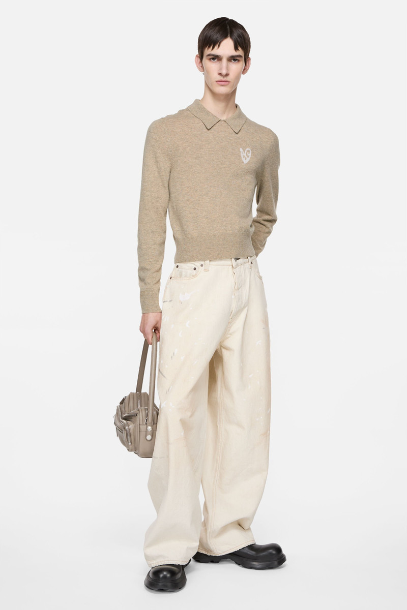 Acne Studios Yak wool polo sweater - Oat beige outlook