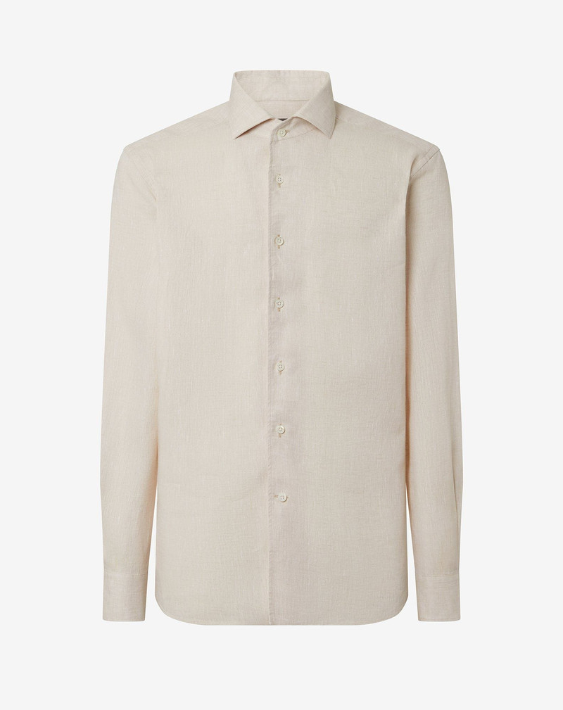 Beige pure linen shirt 1