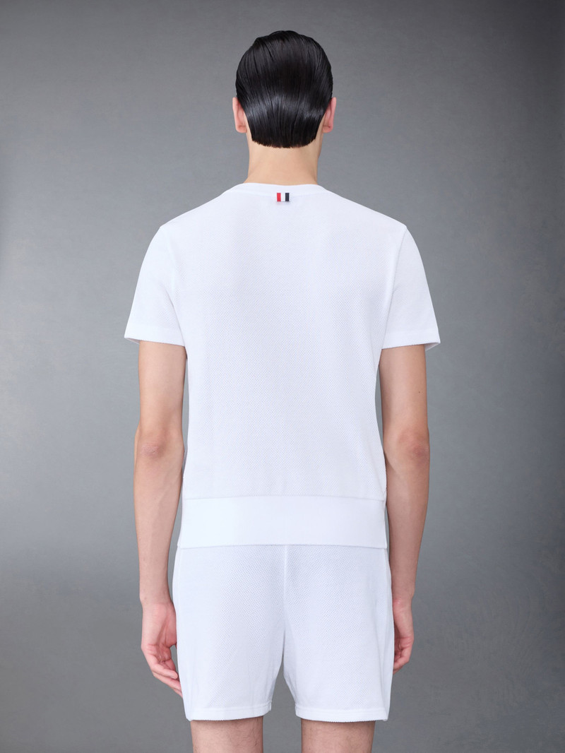Thom Browne Textured Cotton Tuck Rib Short Sleeve Tee outlook