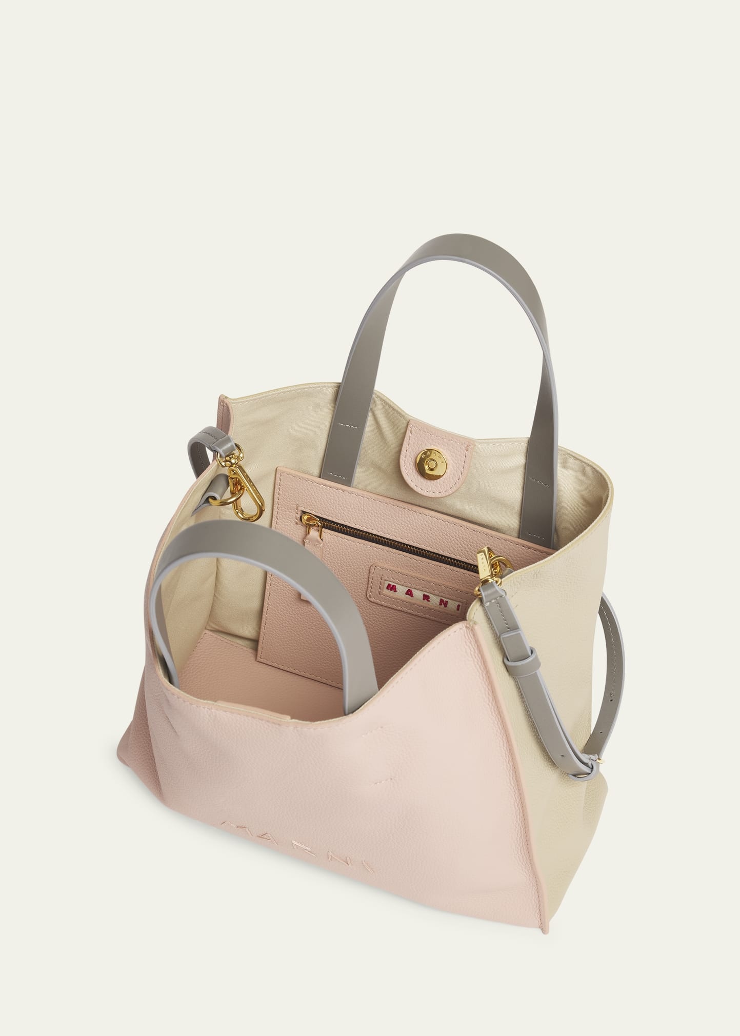 Museo Small East-West Colorblock Leather Tote Bag - 4