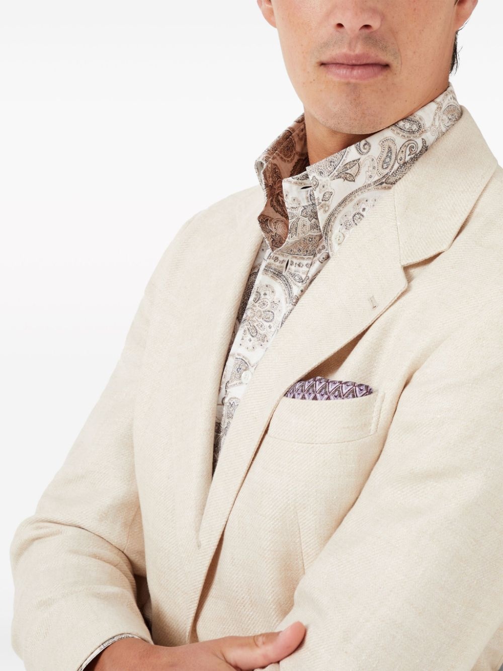 geometric-pattern silk pocket square - 4