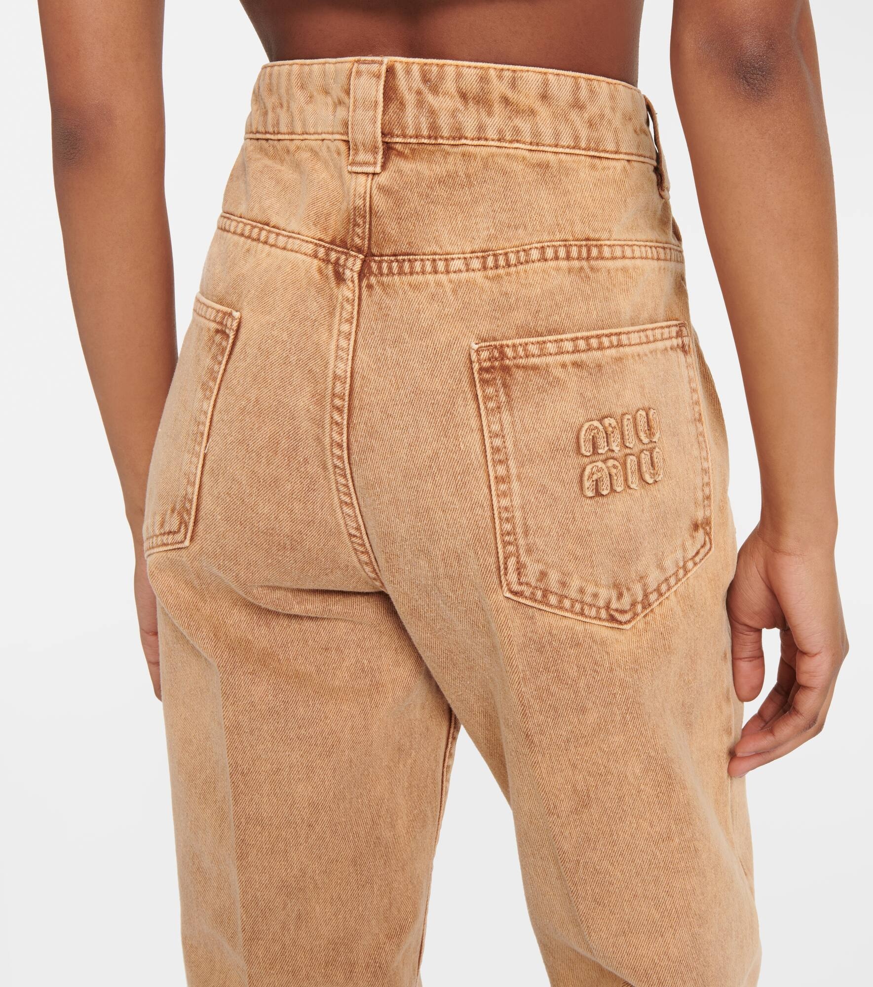 Marbleized low-rise straight jeans - 6