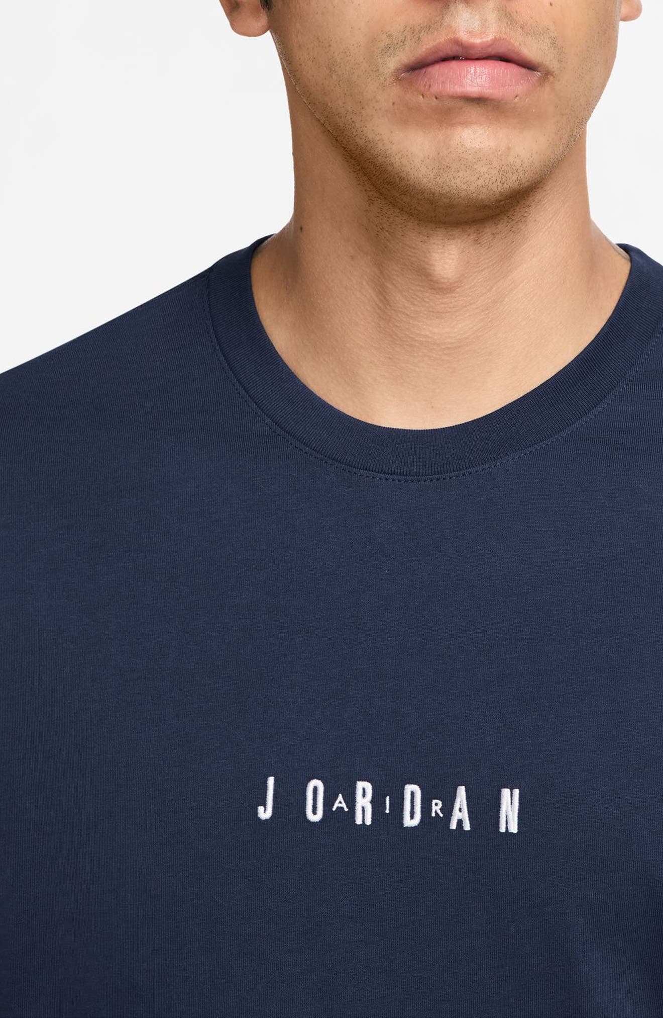 Nike Jordan Embroidered Crewneck T-Shirt in Midnight Navy/White at Nordstrom - 3