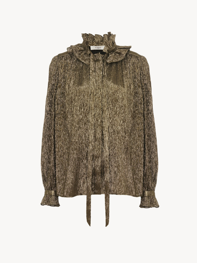 Chloé FLUID BLOUSE IN SILK CRÊPON LAMÉ outlook
