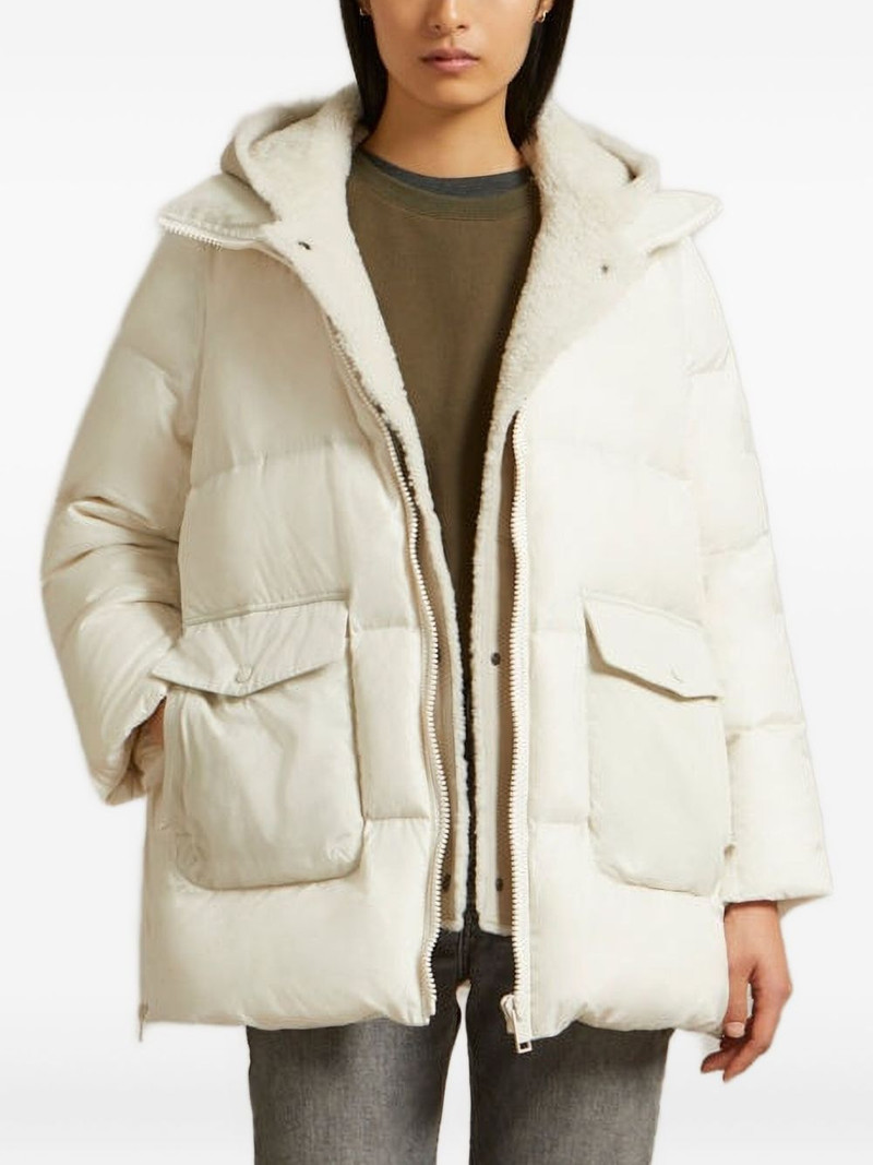 hooded flap-pocket coat 1