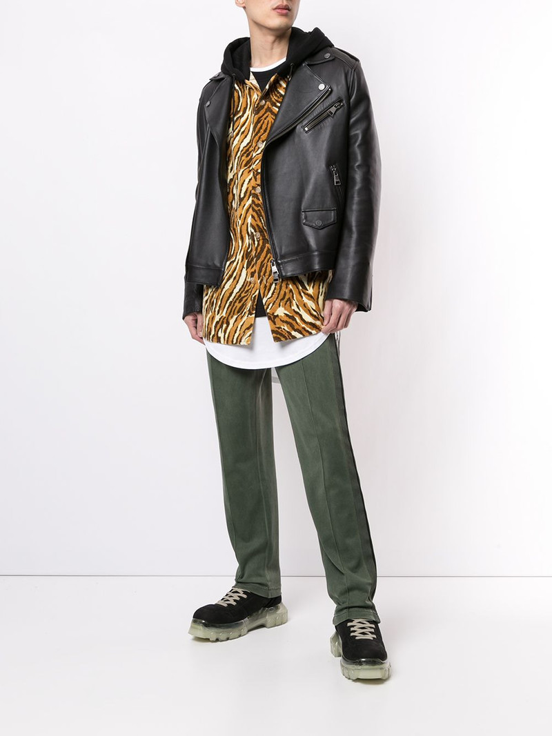 MASTERMIND WORLD tiger-print button-up hoodie outlook