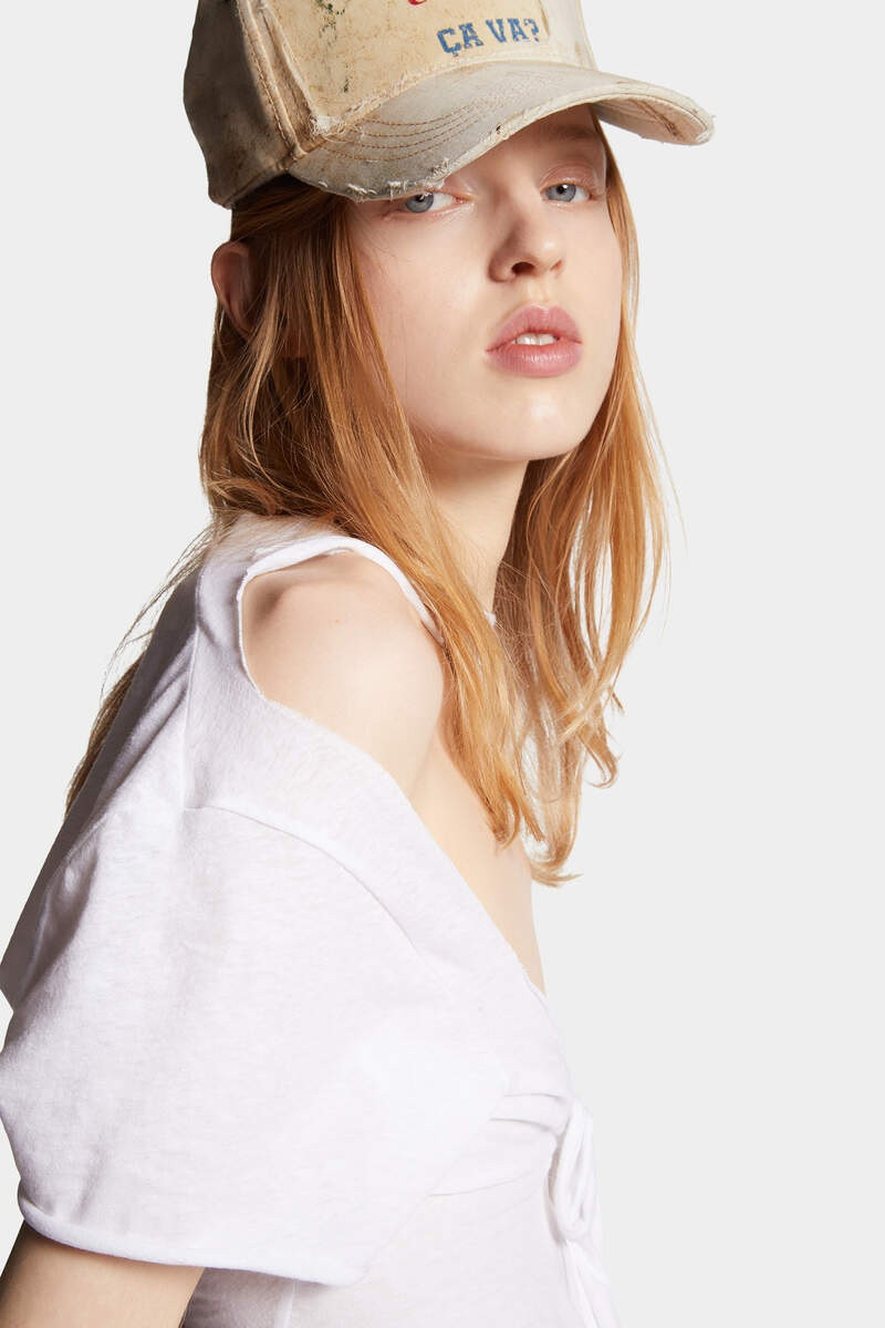 COTTON JERSEY KNOTTED TOP 5