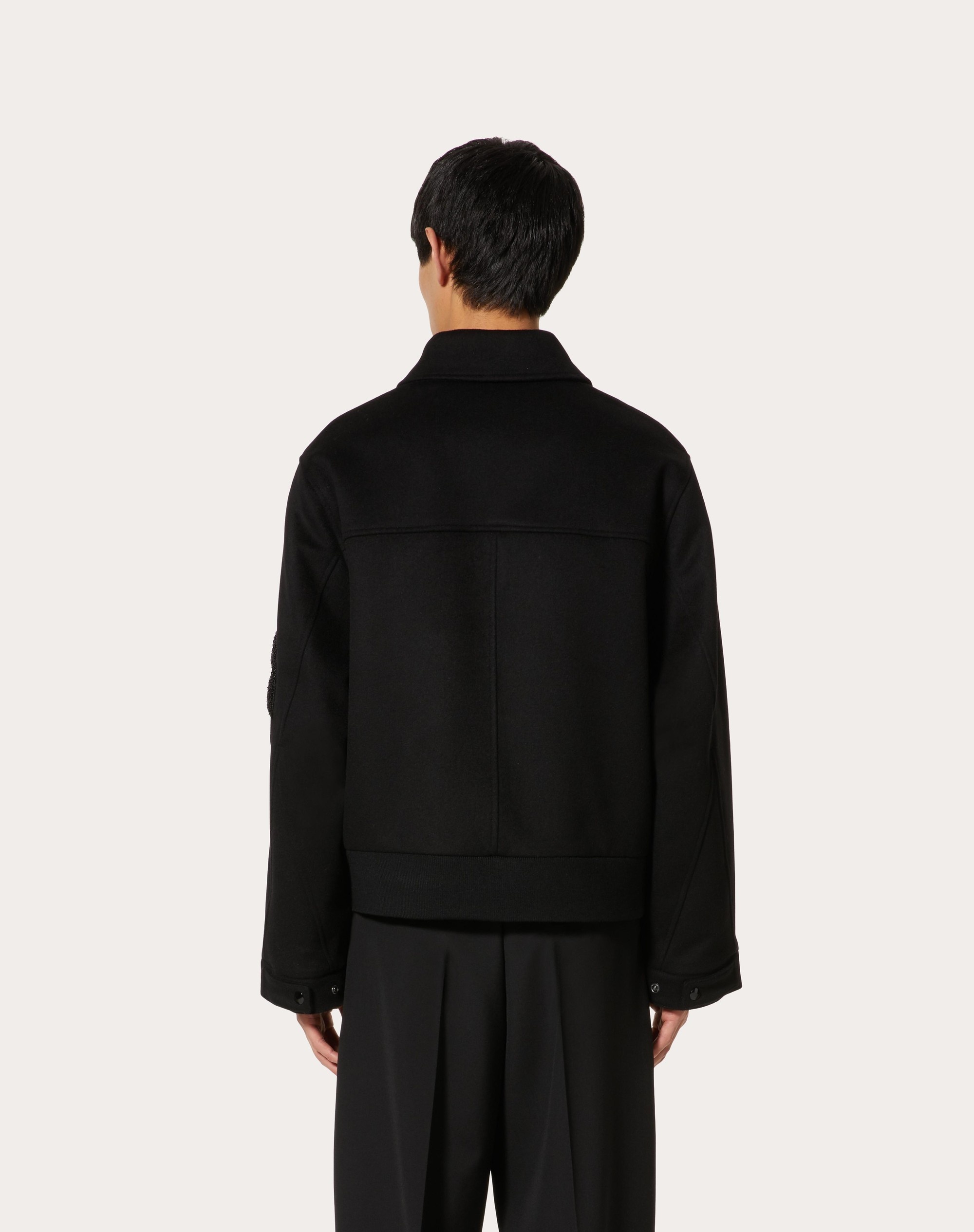 DOUBLE WOOL SPORTS JACKET WITH EMBROIDERED V CREW PATCHES - 4