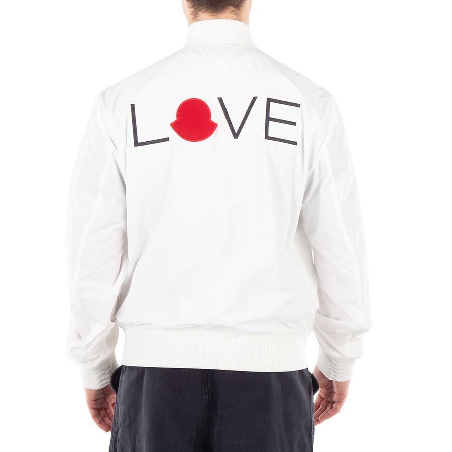 Moncler White Love Embroidery Bomber Jacket - 5