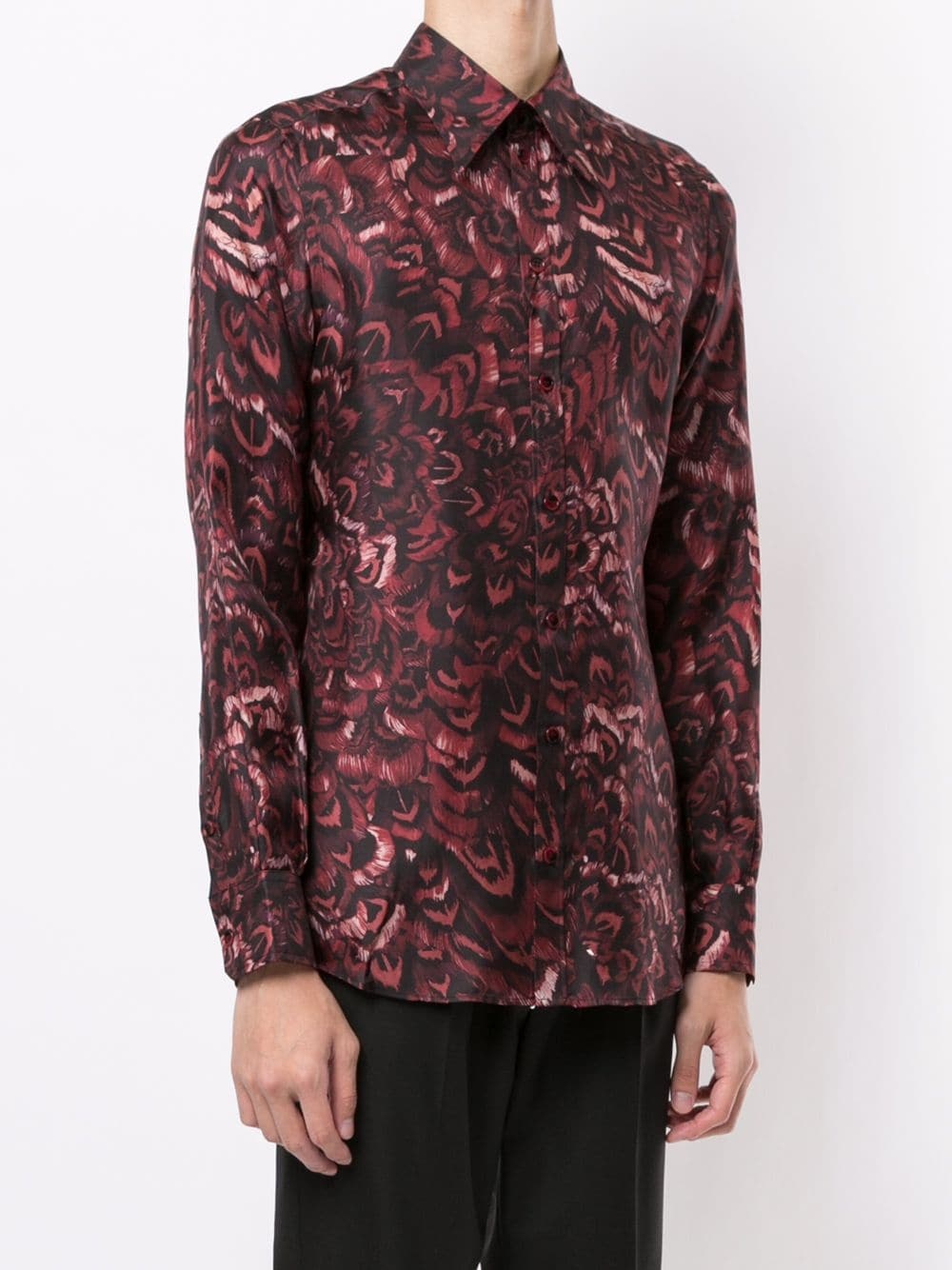 feather print Martini-fit shirt - 3