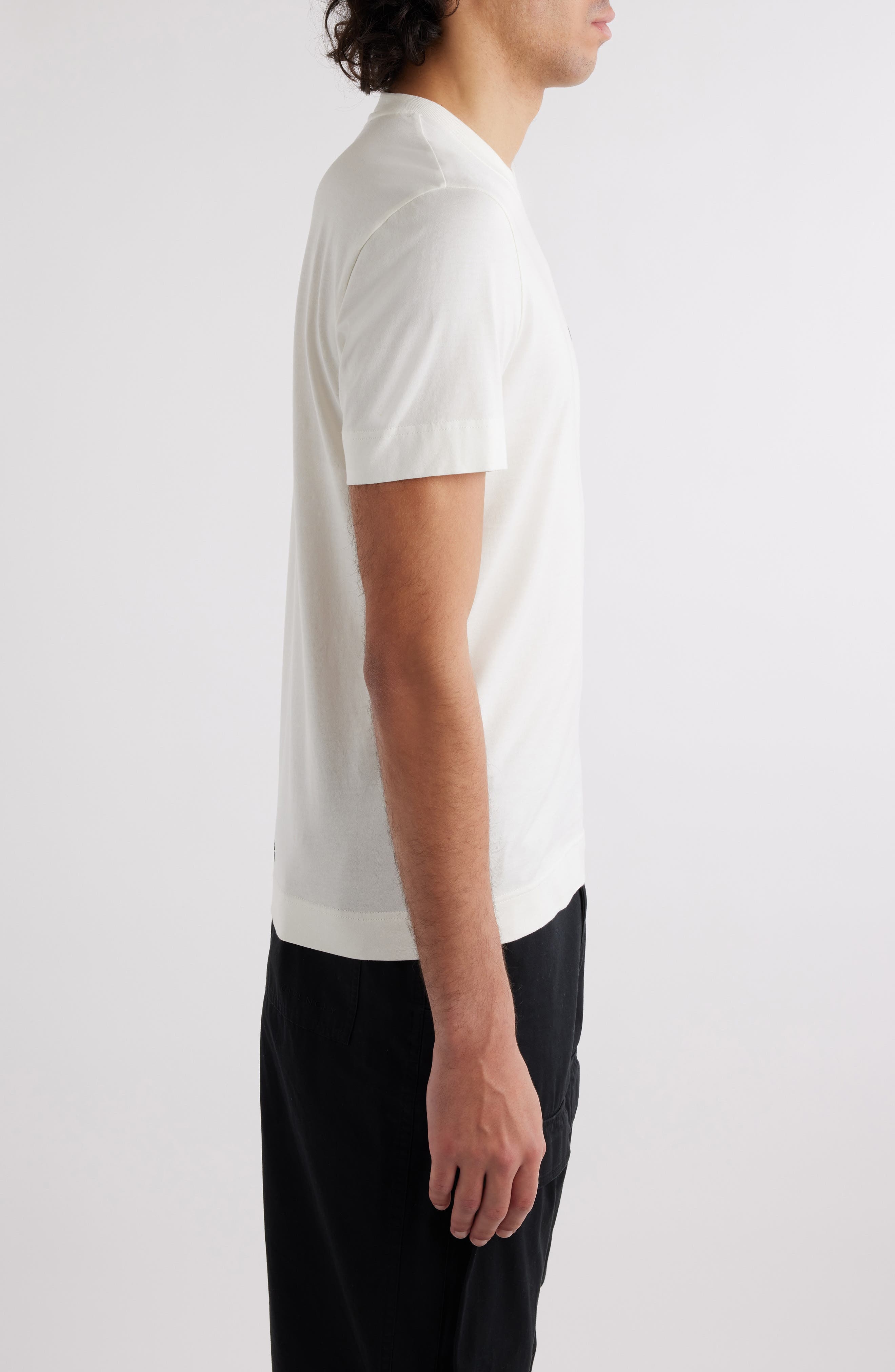 Givenchy Slim Fit Logo Embroidered T-Shirt in Natural/Blue at Nordstrom - 3