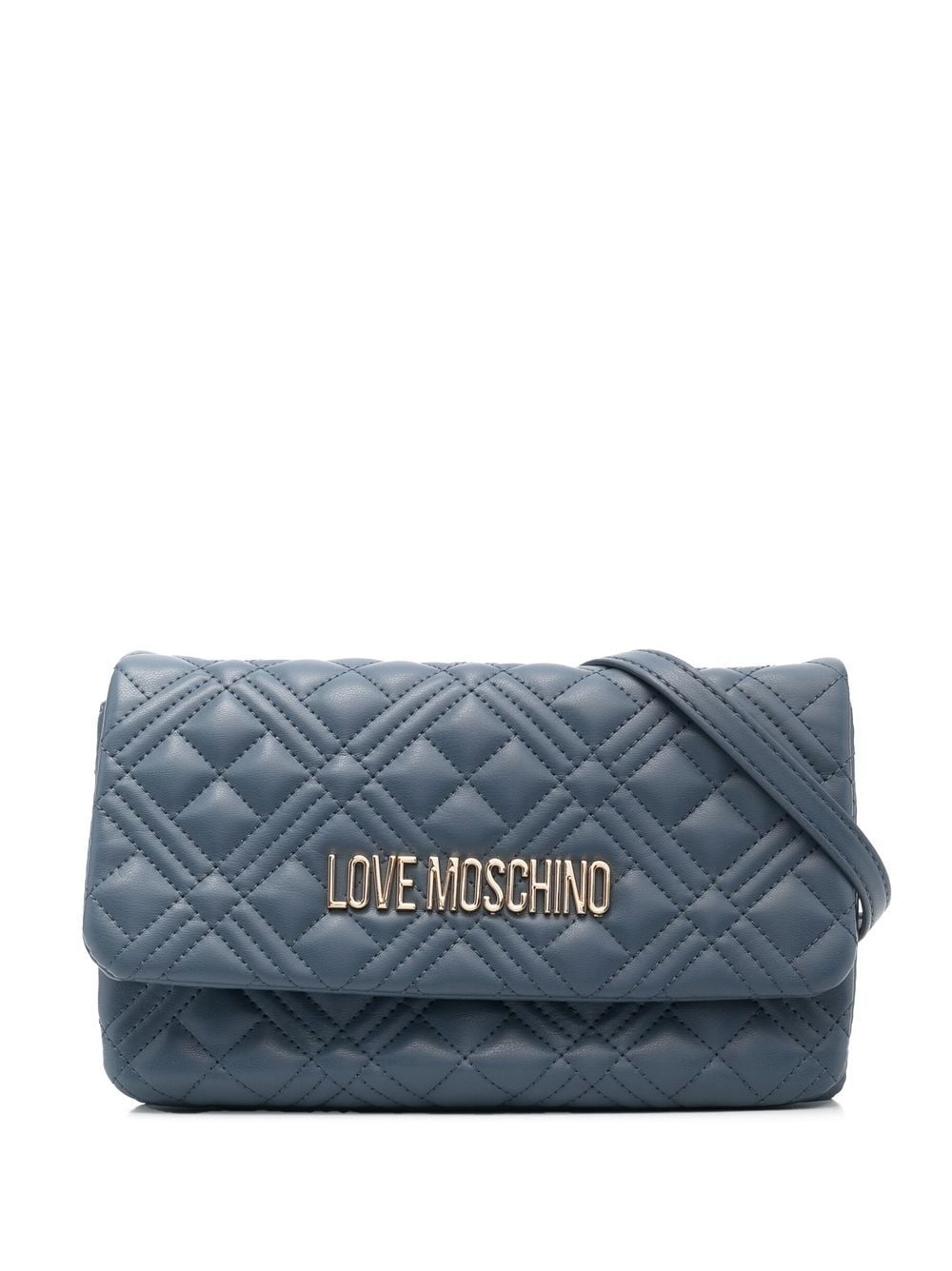 logo-plaque quilted crossbody bag - 1