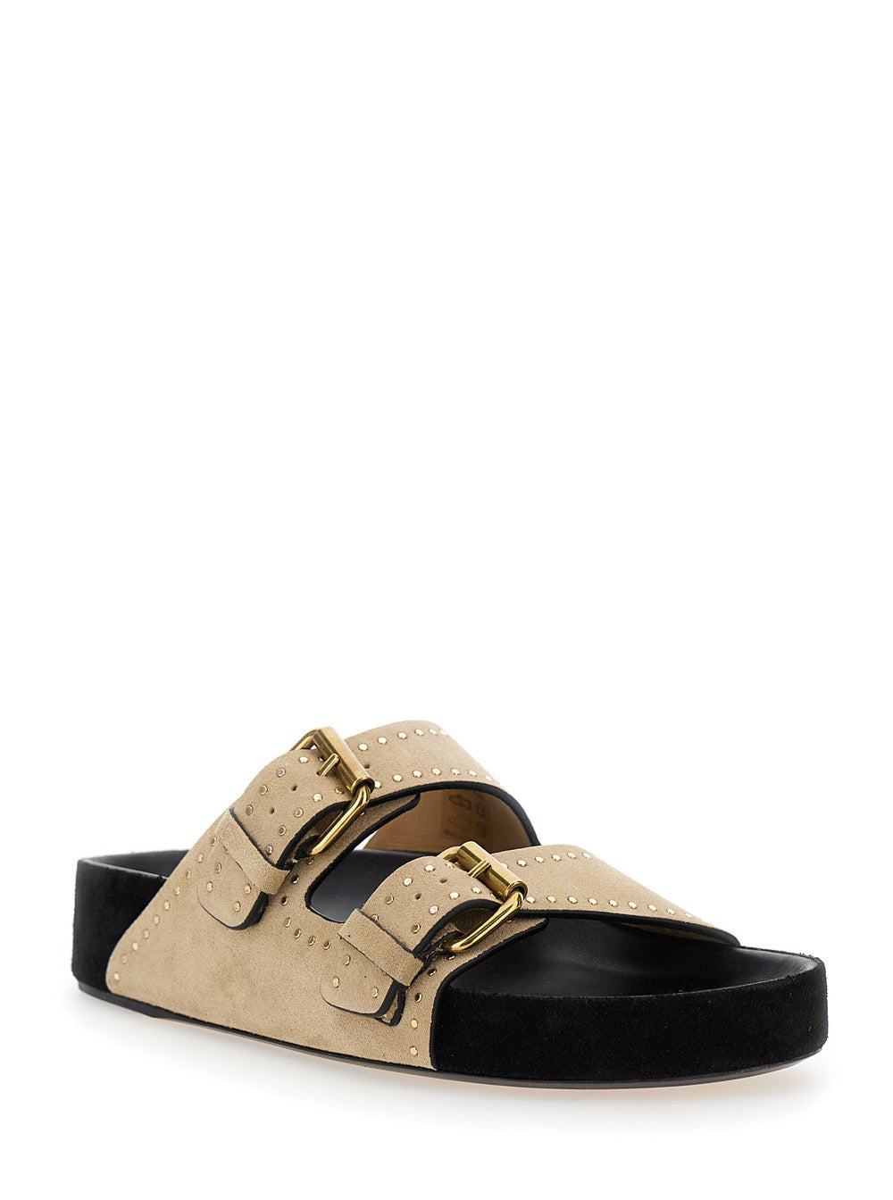 Isabel Marant Women 'Lennyo' Beige Slip-On Sandals With Stud Details In Suede Woman - 2