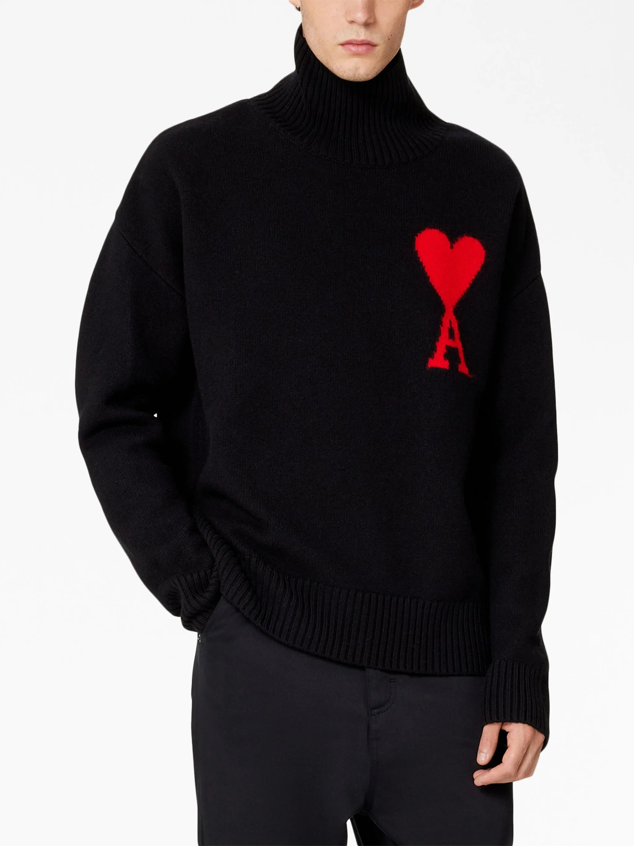 Ami Paris Ami De Coeur Roll-neck Wool Jumper - 6