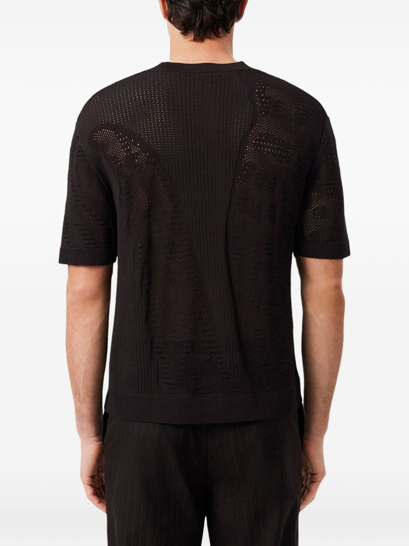 LACOSTE open-knit short-sleeve sweater outlook