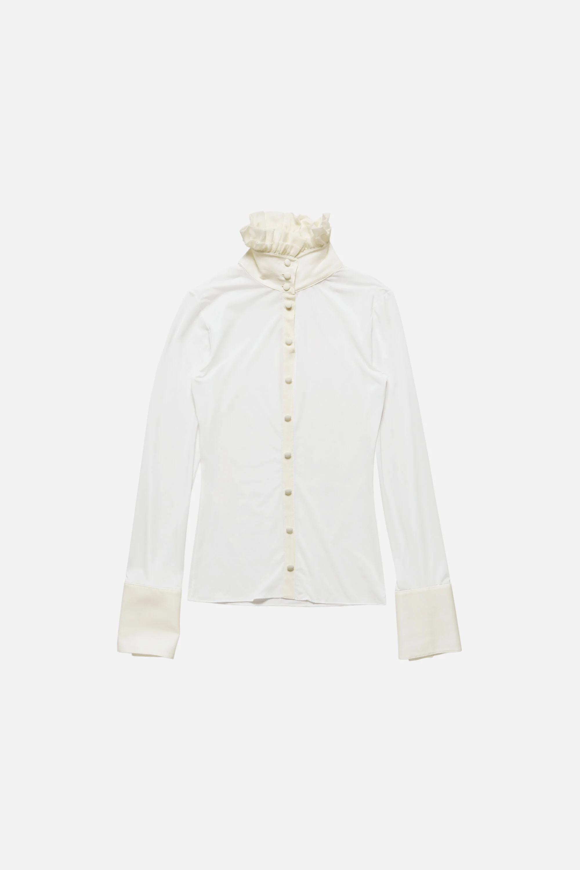Sheer jersey blouse - White - 1