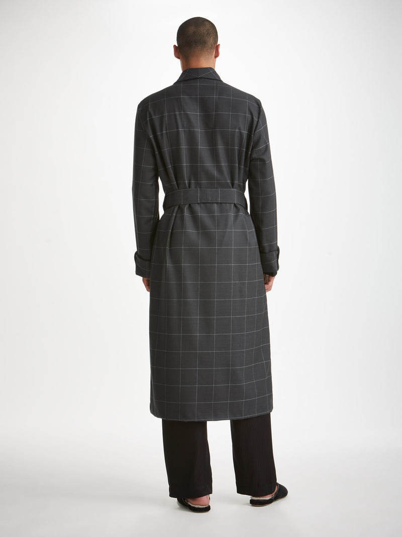 Men's Dressing Gown York 45 Wool Charcoal - 4