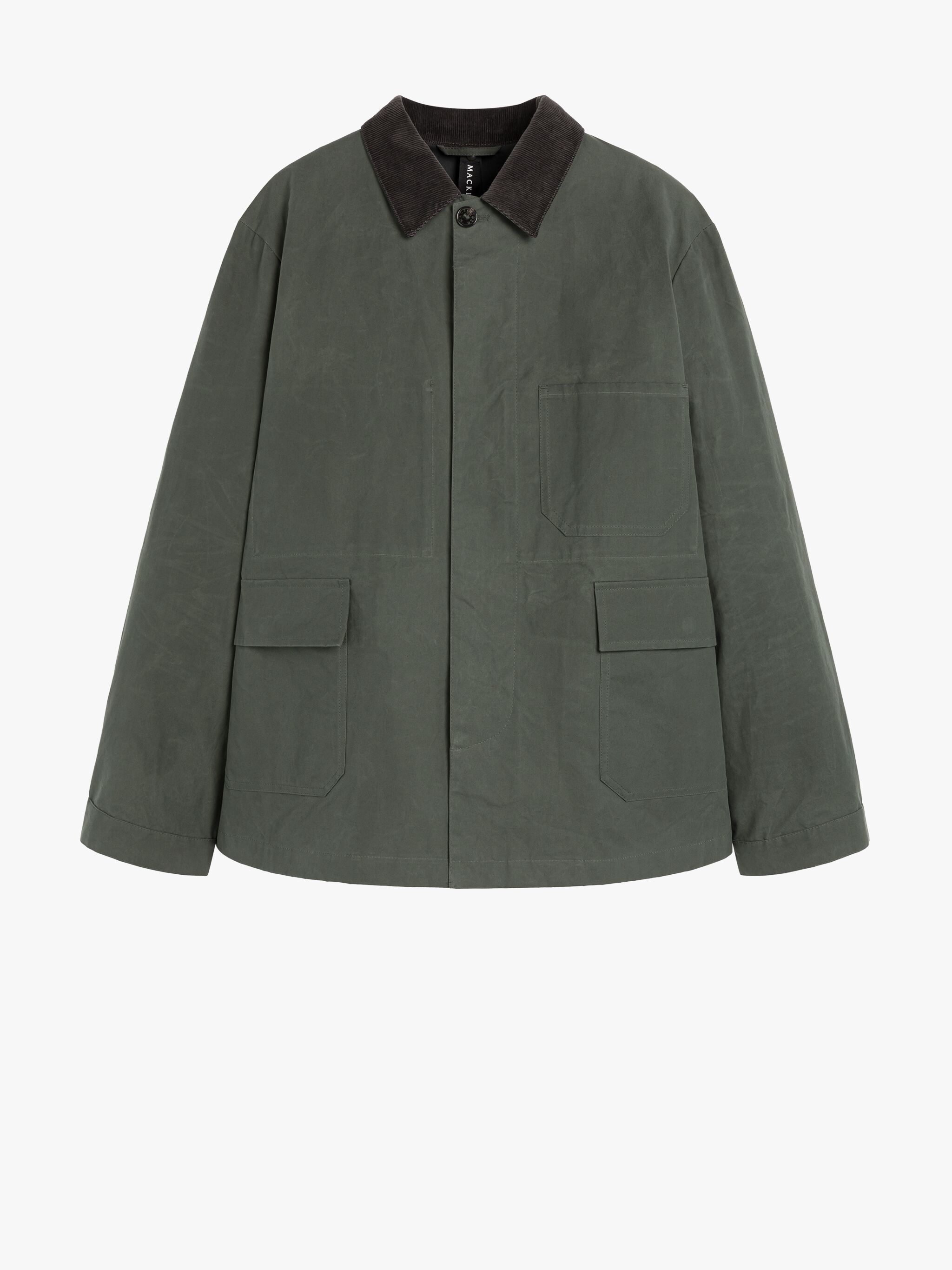 DRIZZLE GREEN WAXED COTTON CHORE JACKET - 1