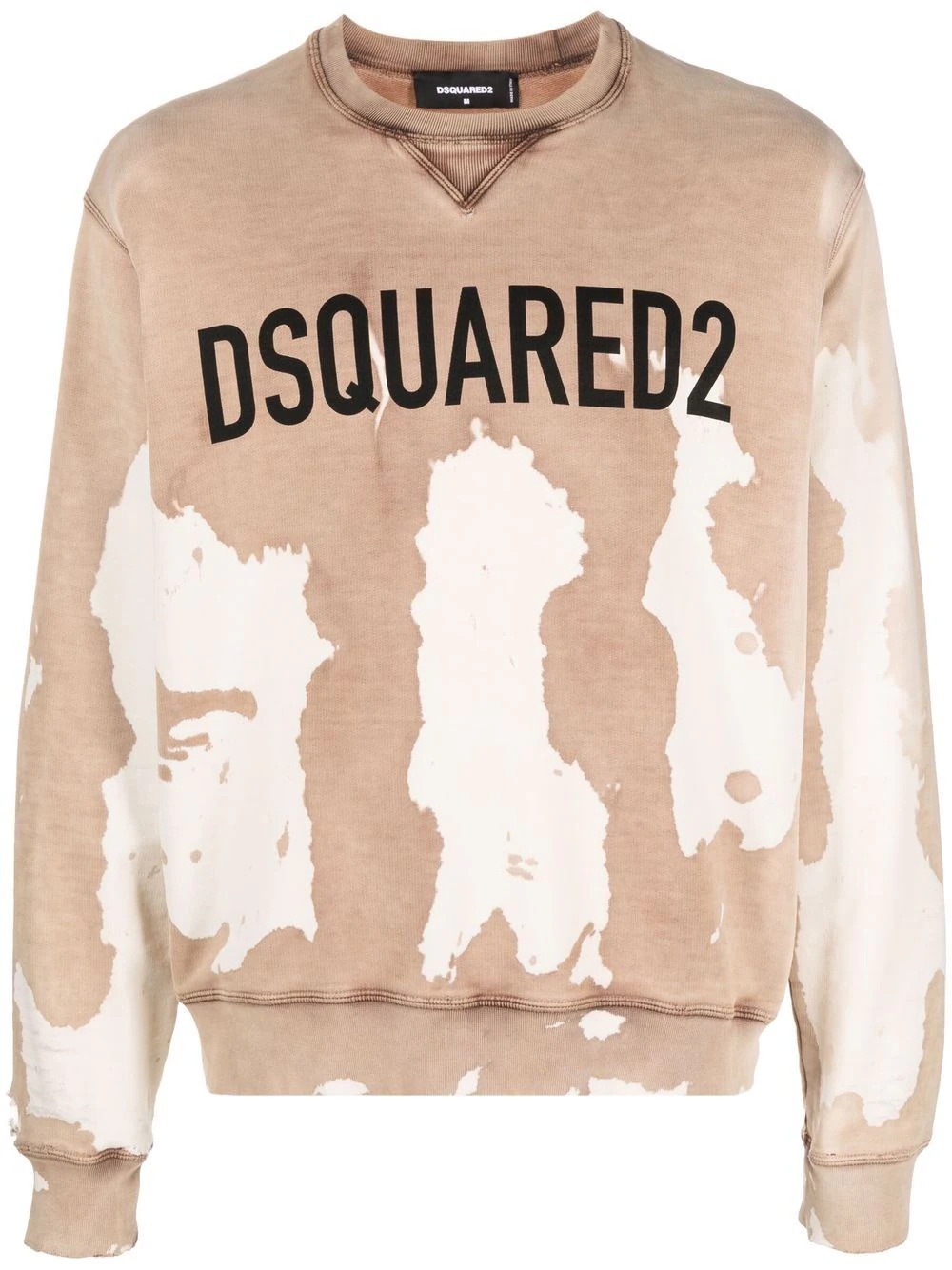 logo-print bleached-effect relaxed sweatshirt - 1