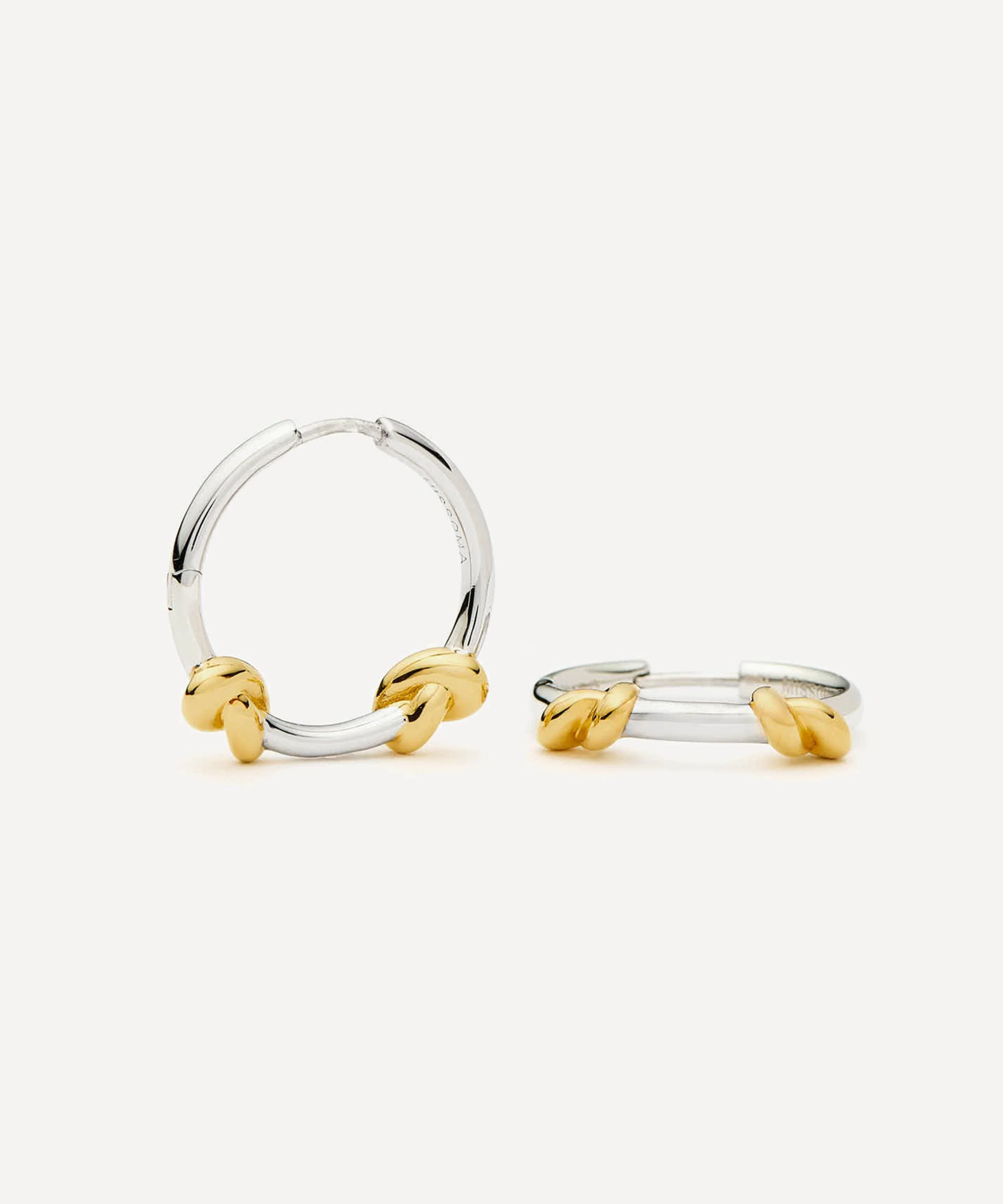 X Lucy Williams Mixed Metal Knot Small Hoop Earrings - 1