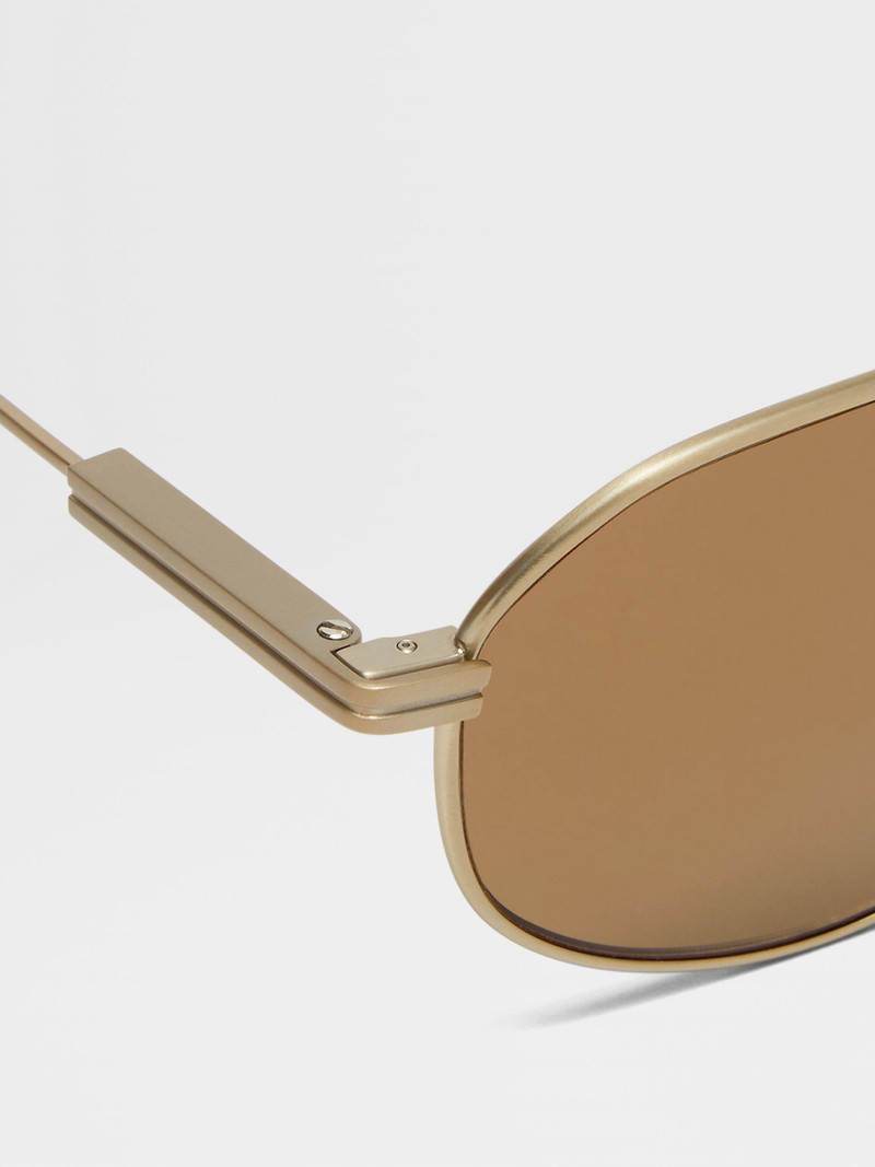 ZEGNA SATIN LIGHT BRONZE TITANIUM SUNGLASSES outlook