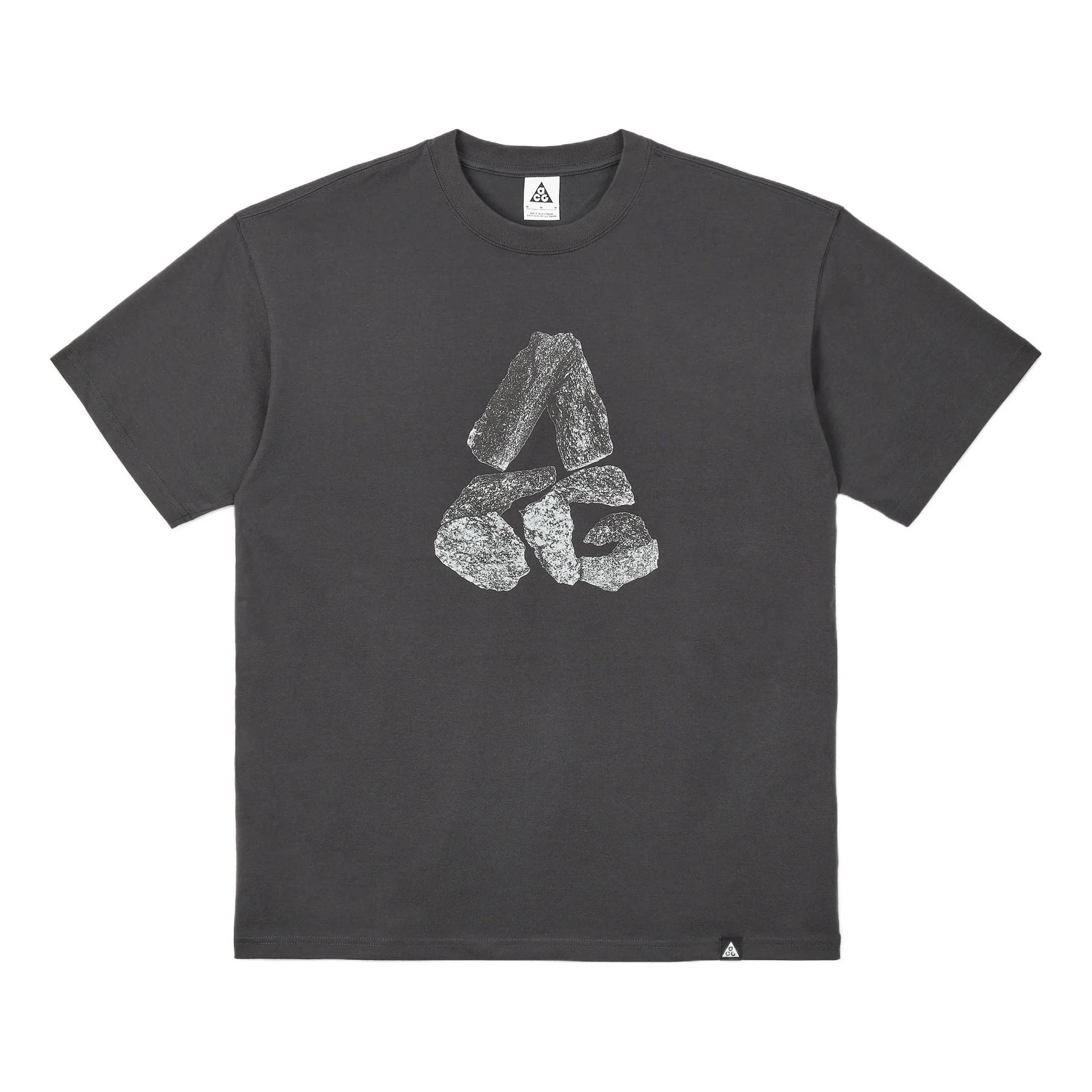 Men's Nike ACG Series Minimalistic Alphabet Logo Printing Round Neck Loose Casual Short Sleeve Dark - 1