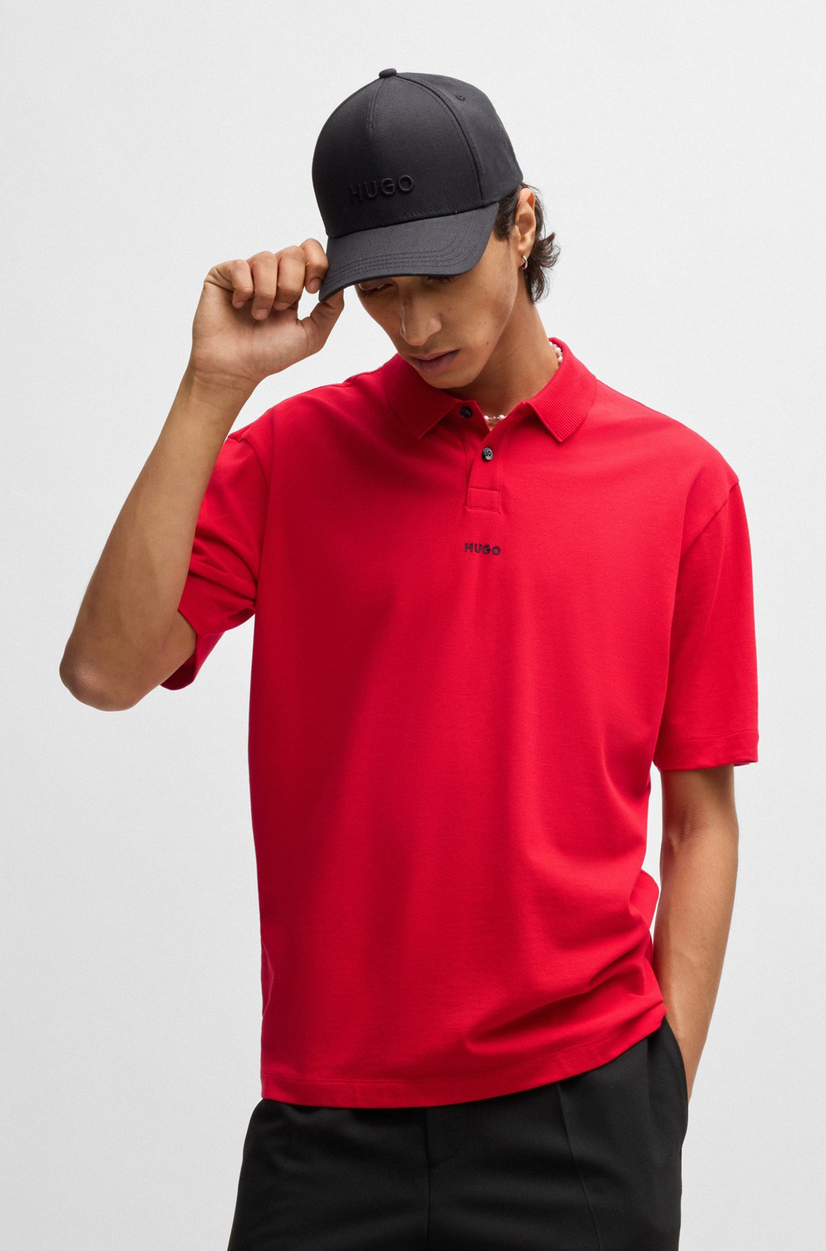 COTTON-PIQUÉ POLO SHIRT WITH LOGO PRINT - 2