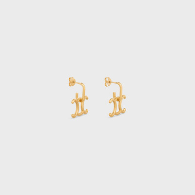 CELINE Triomphe Lock Earrings in Brass with Gold Finish outlook