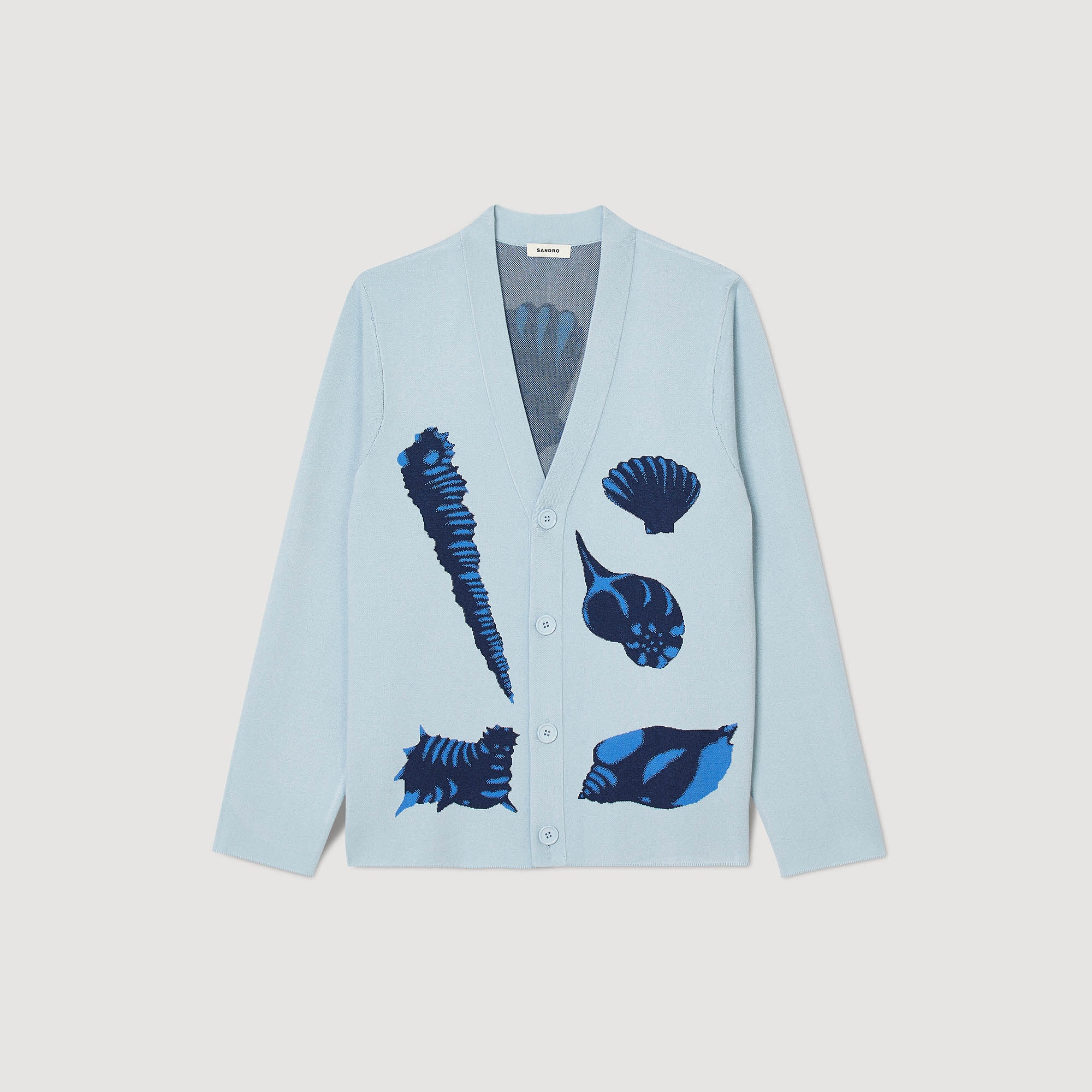 JACQUARD KNIT SEASHELL CARDIGAN - 1