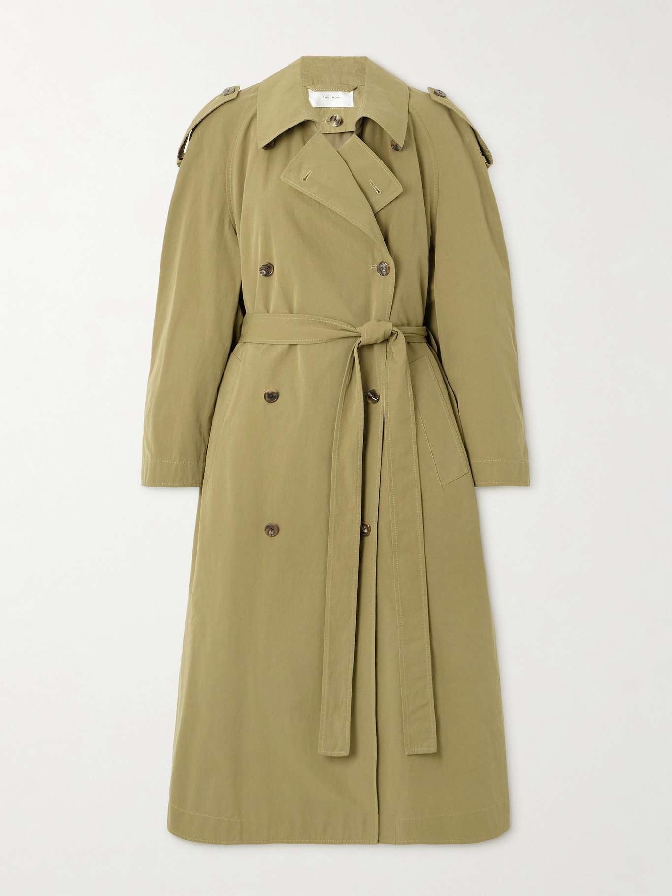 Denver oversized belted double-breasted cotton-gabardine trench coat - 1