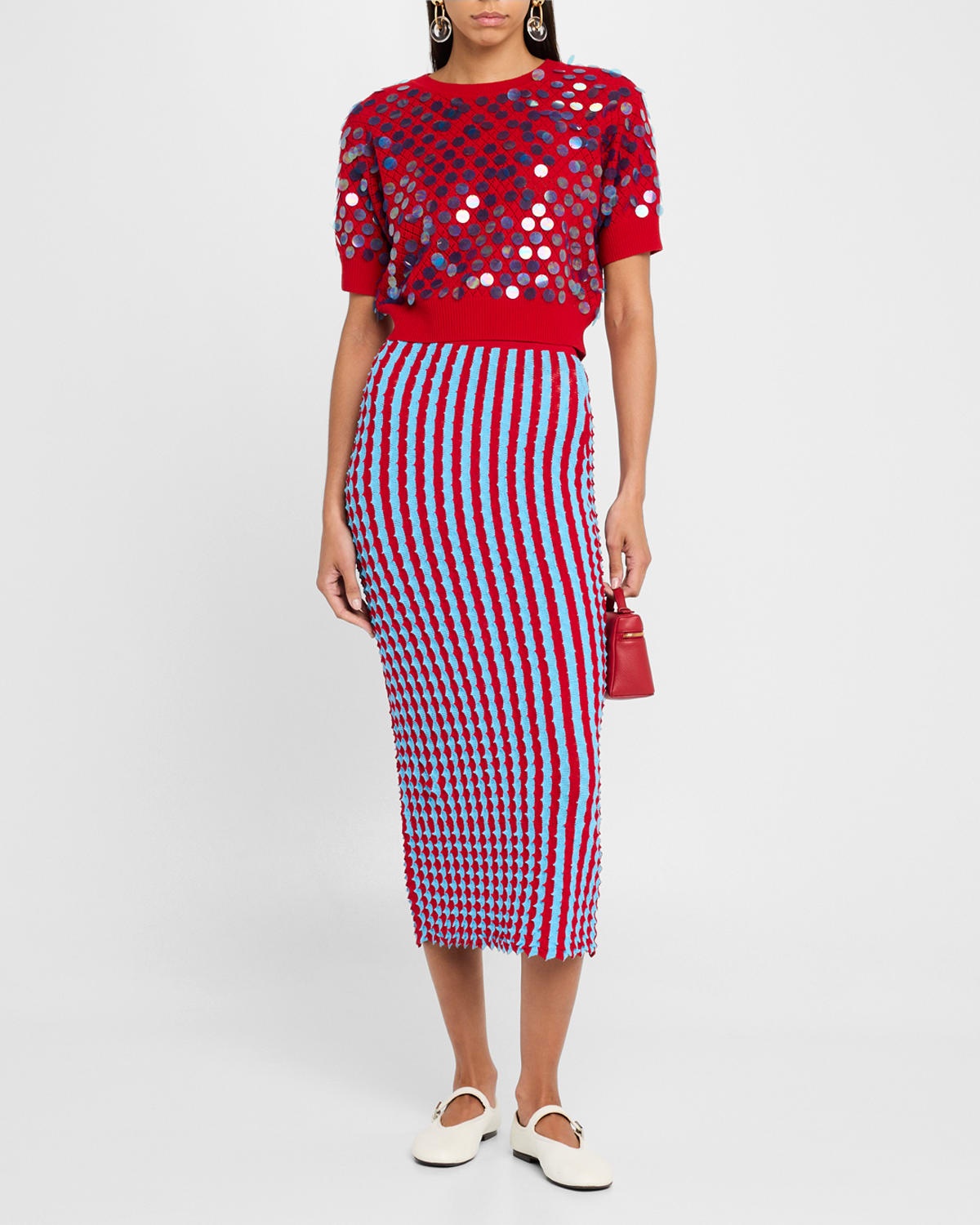 Capucine Striped Knit Maxi Pencil Skirt - 2