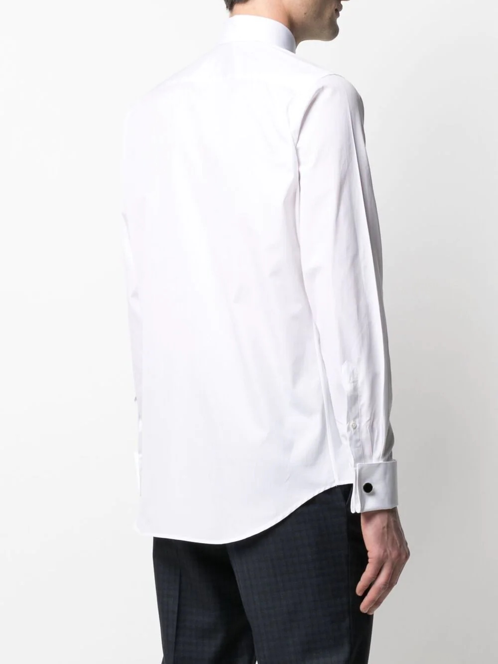 pointed collar slim-fit shirt - 4