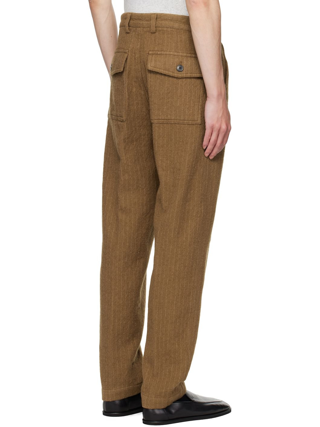 Tan Striped Trousers - 3