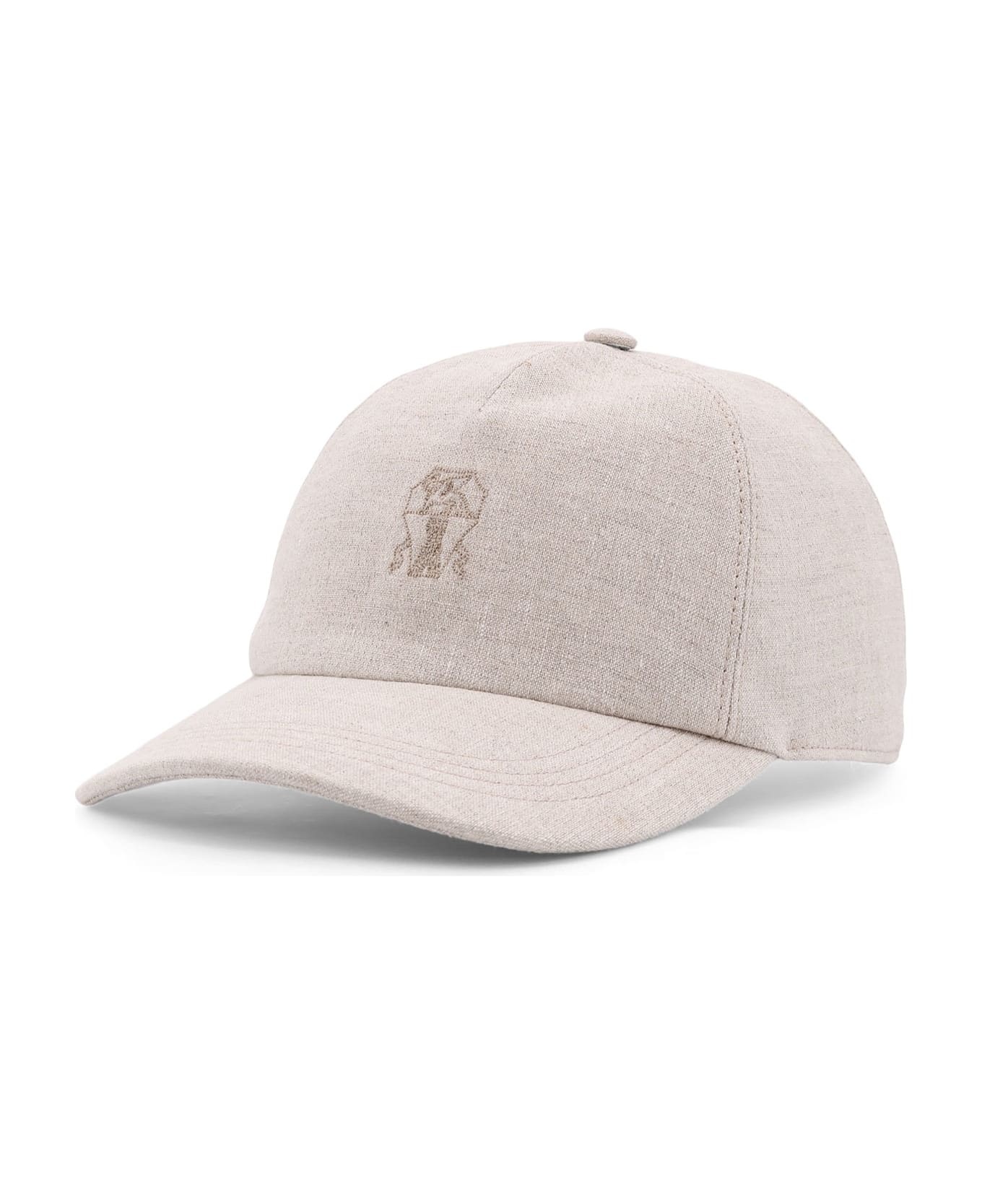 キャップ Brunello Cucinelli Linen Blend Baseball Hat With Logo Embroi Brunello Cucinelli Linen Blend Baseball Hat With Logo