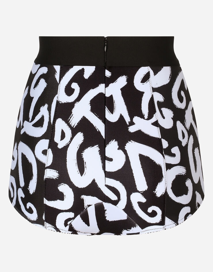 Jersey high-waisted panties with graffiti logo print - 3