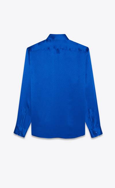 SAINT LAURENT yves collar classic shirt in matte and shiny faille plumetis outlook