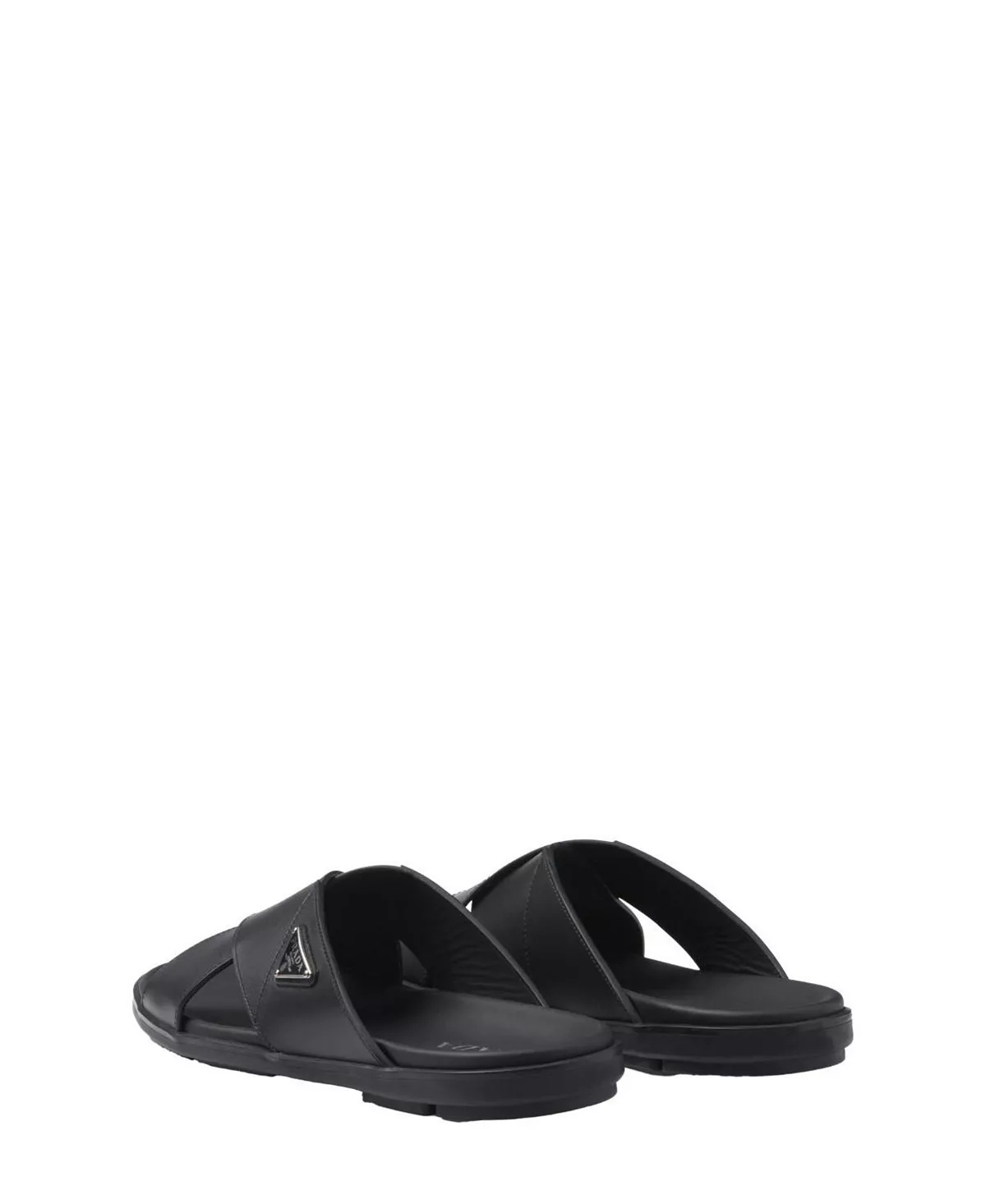 Men's Leather Crisscross Slides - 5