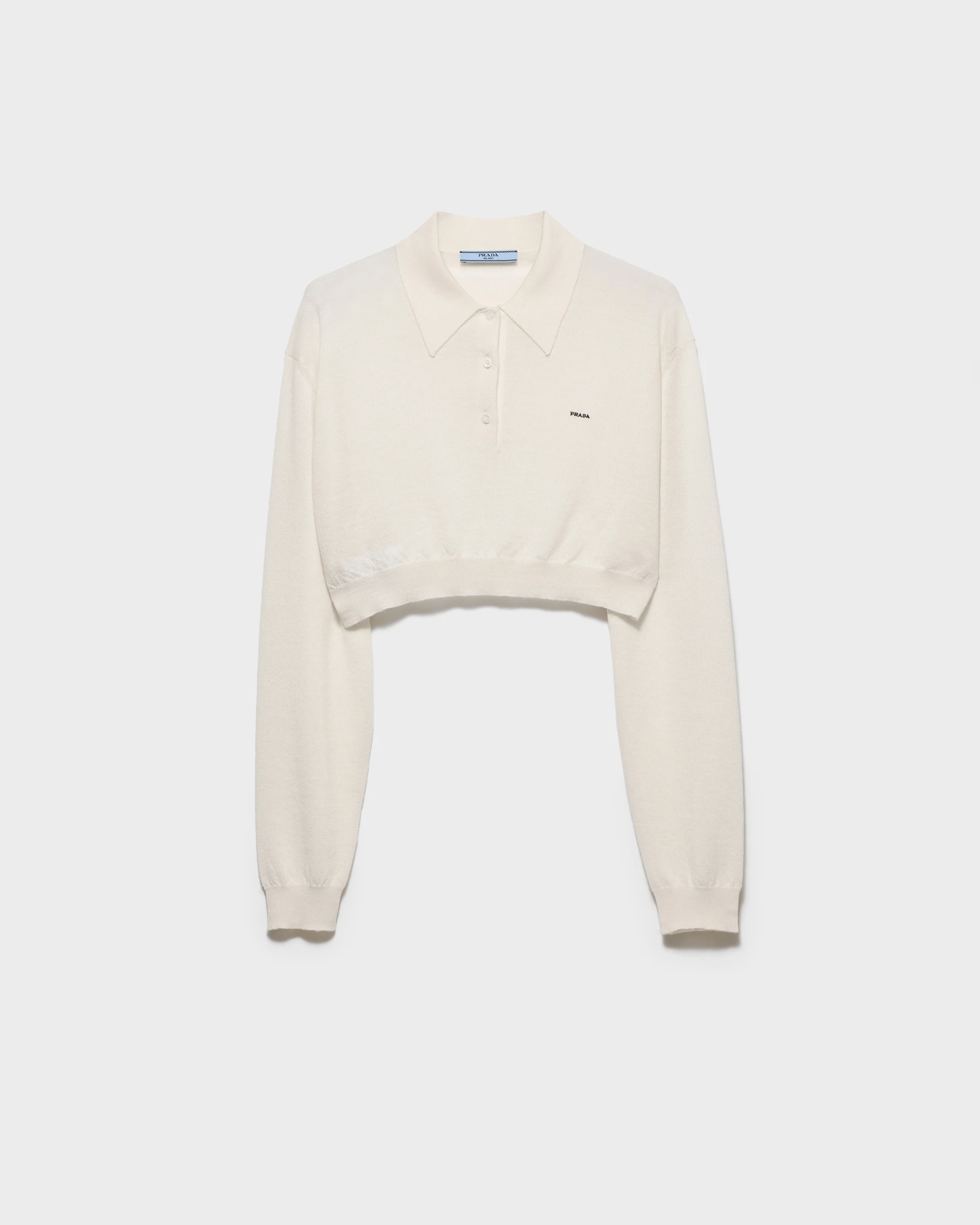 Cropped cashmere polo shirt - 1