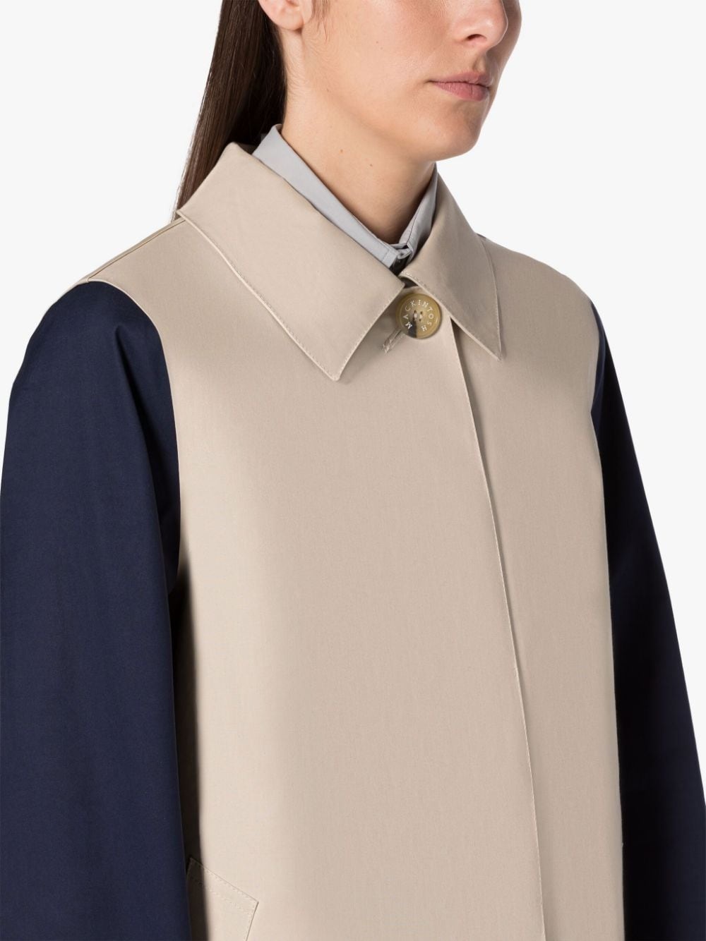 BANTON PUTTY BONDED COTTON COLOUR BLOCK COAT - 5
