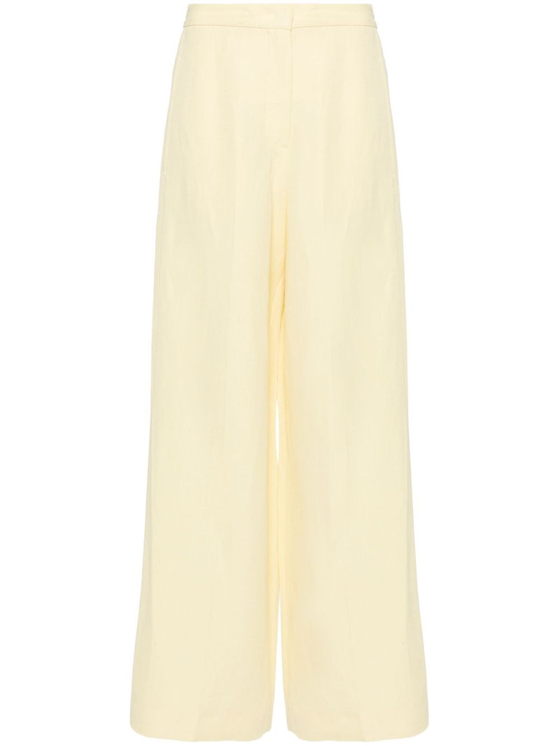 slub-texture straight trousers 1