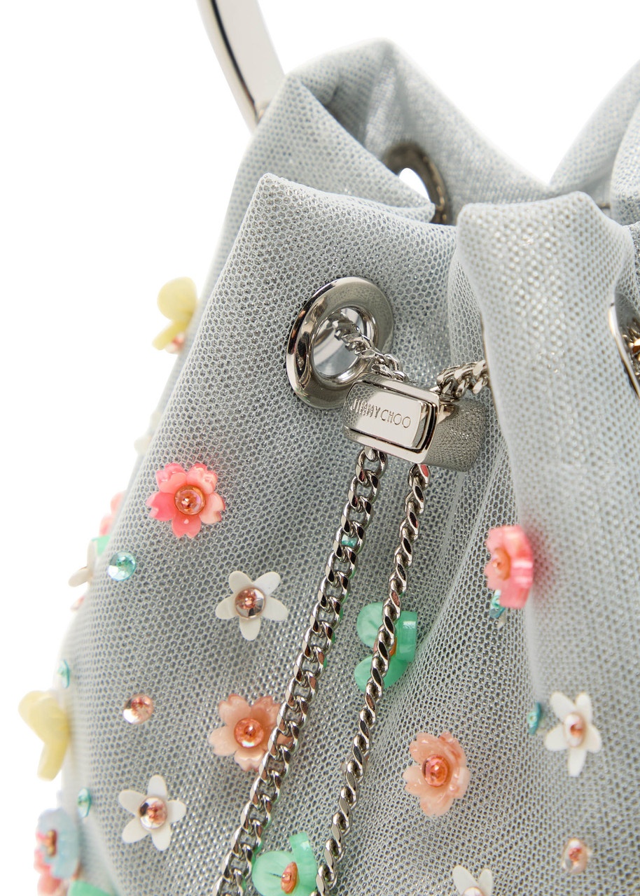 Jimmy Choo Bon Bon Floral-embellished Mesh Bucket bag - 3