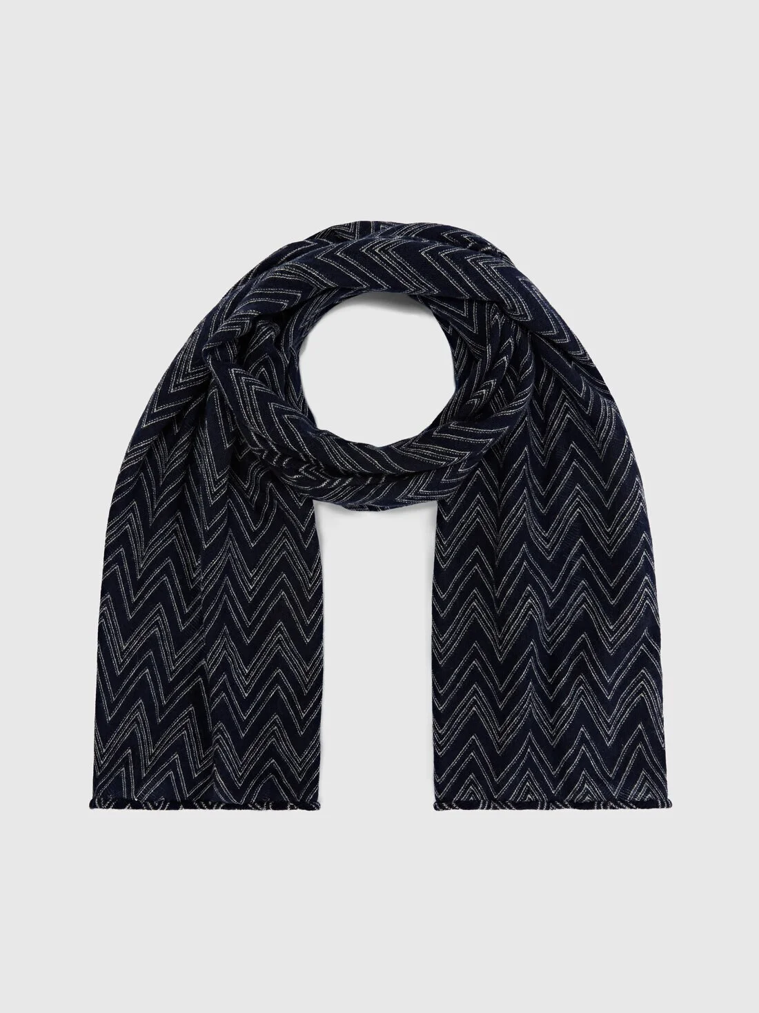 Pure cashmere zig zag scarf - 1